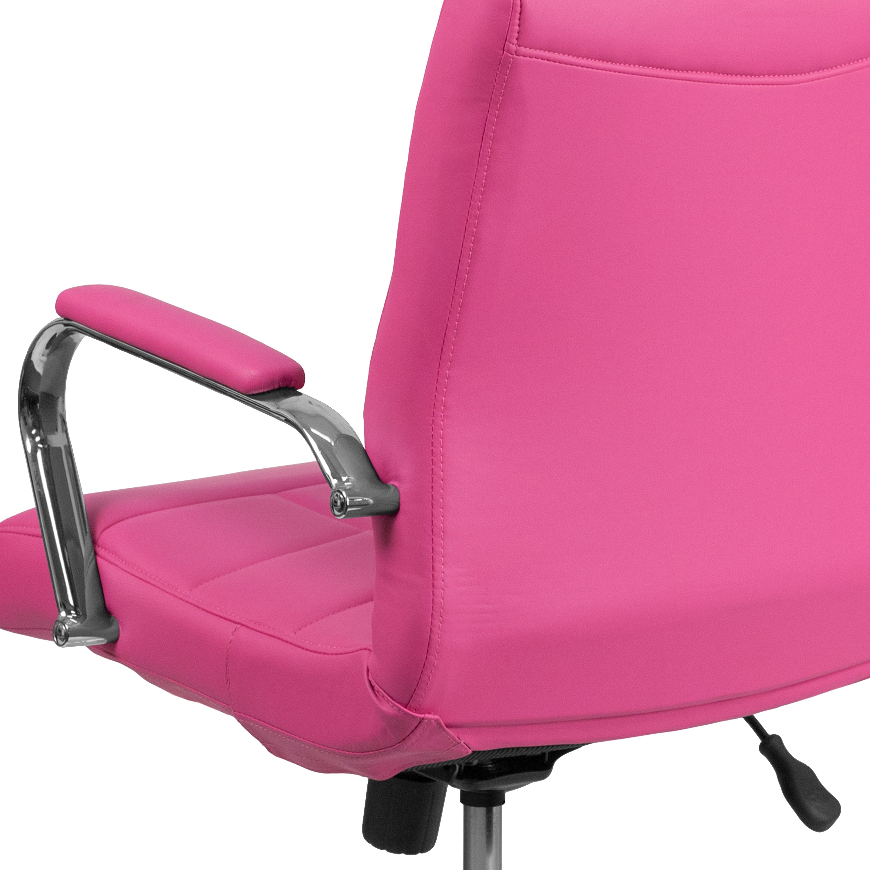 Mid-Back Vinyl Executive Swivel Office Chair with Chrome Base and Arms