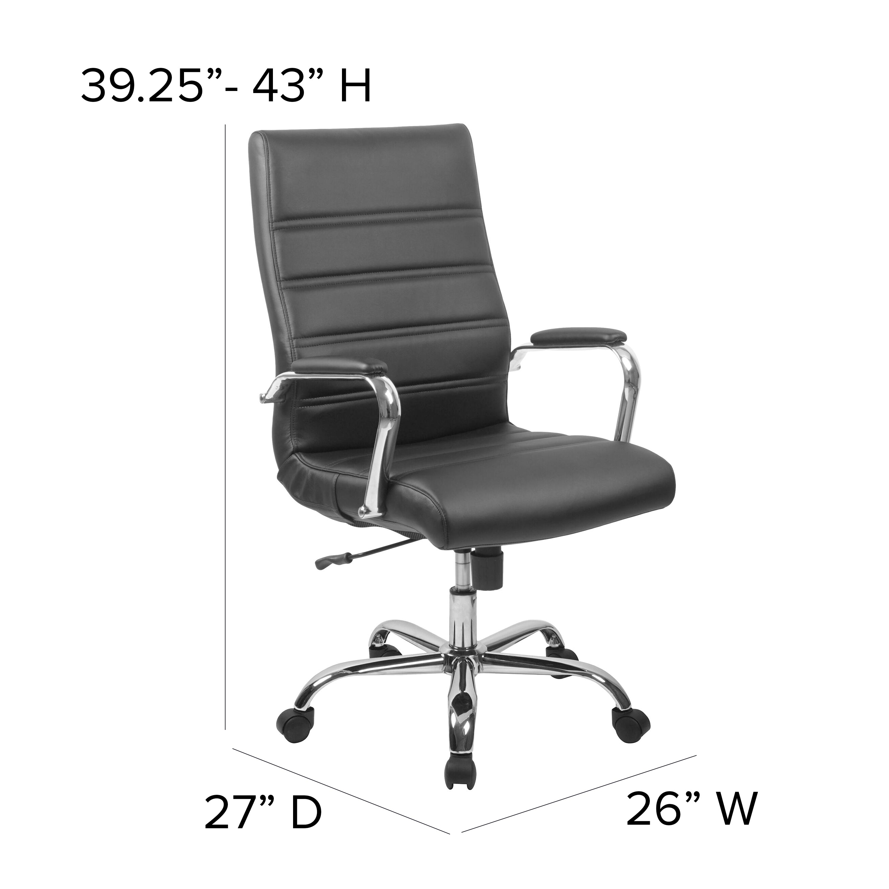 High Back Executive Swivel Office Chair with Metal Frame and Arms