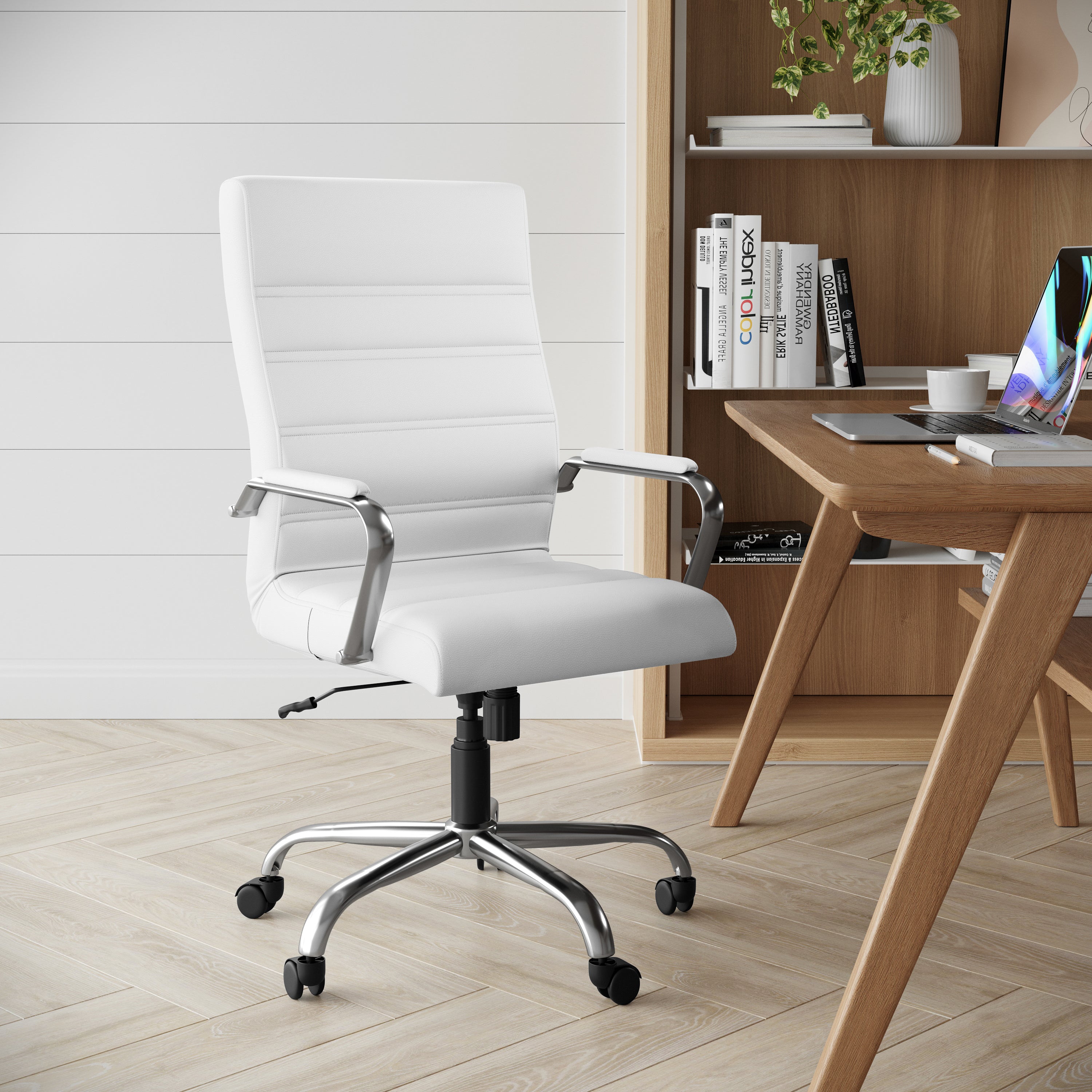 High Back Executive Swivel Office Chair with Metal Frame and Arms