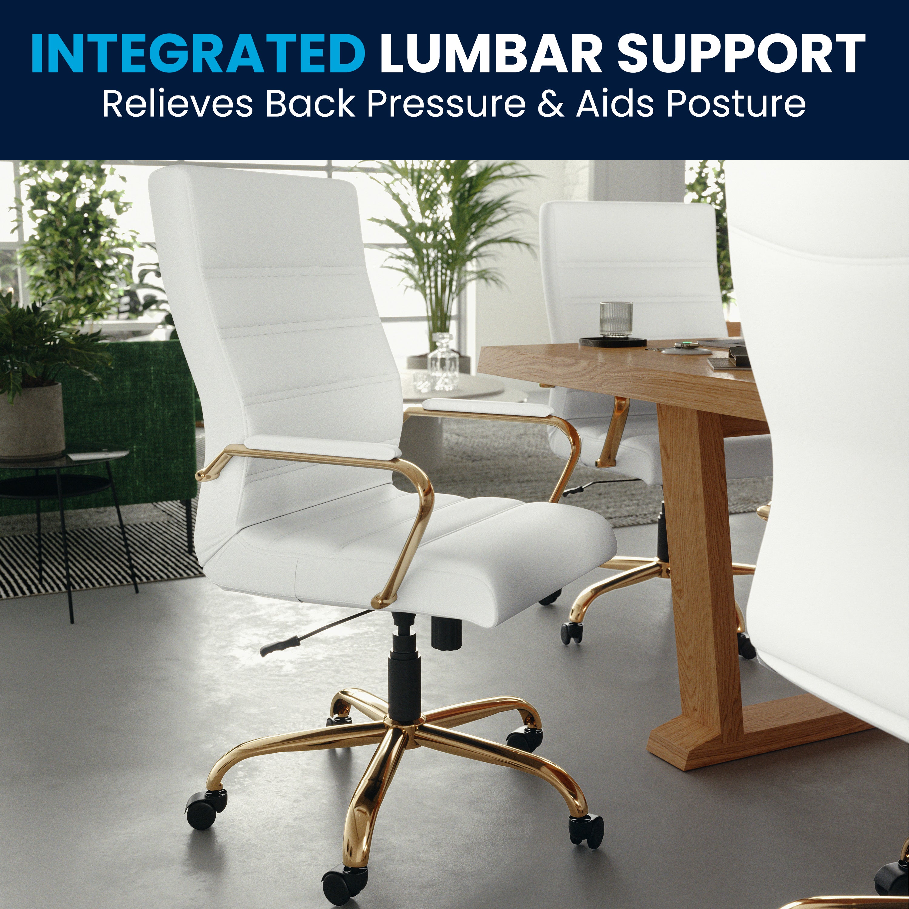 High Back Executive Swivel Office Chair with Metal Frame and Arms