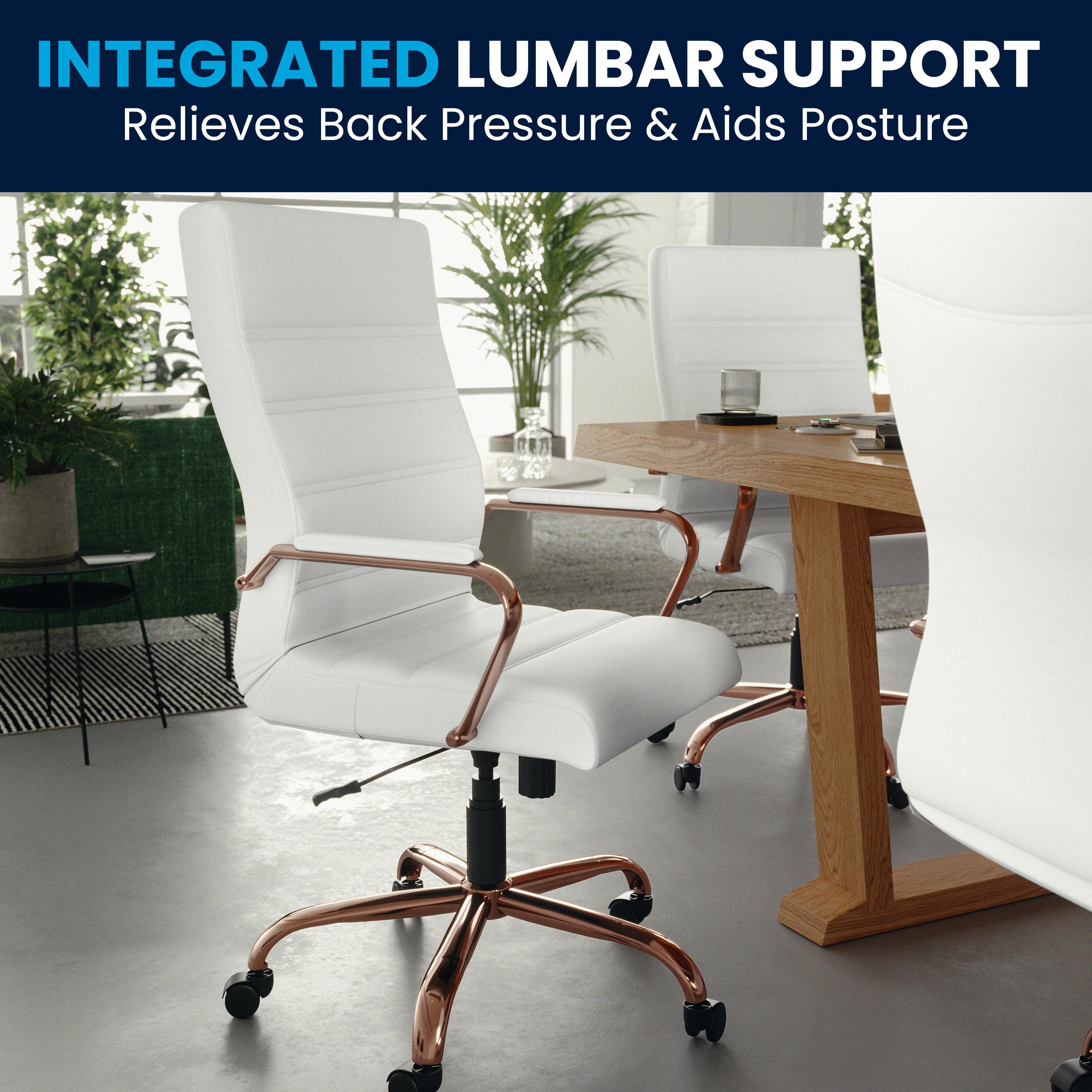 High Back Executive Swivel Office Chair with Metal Frame and Arms