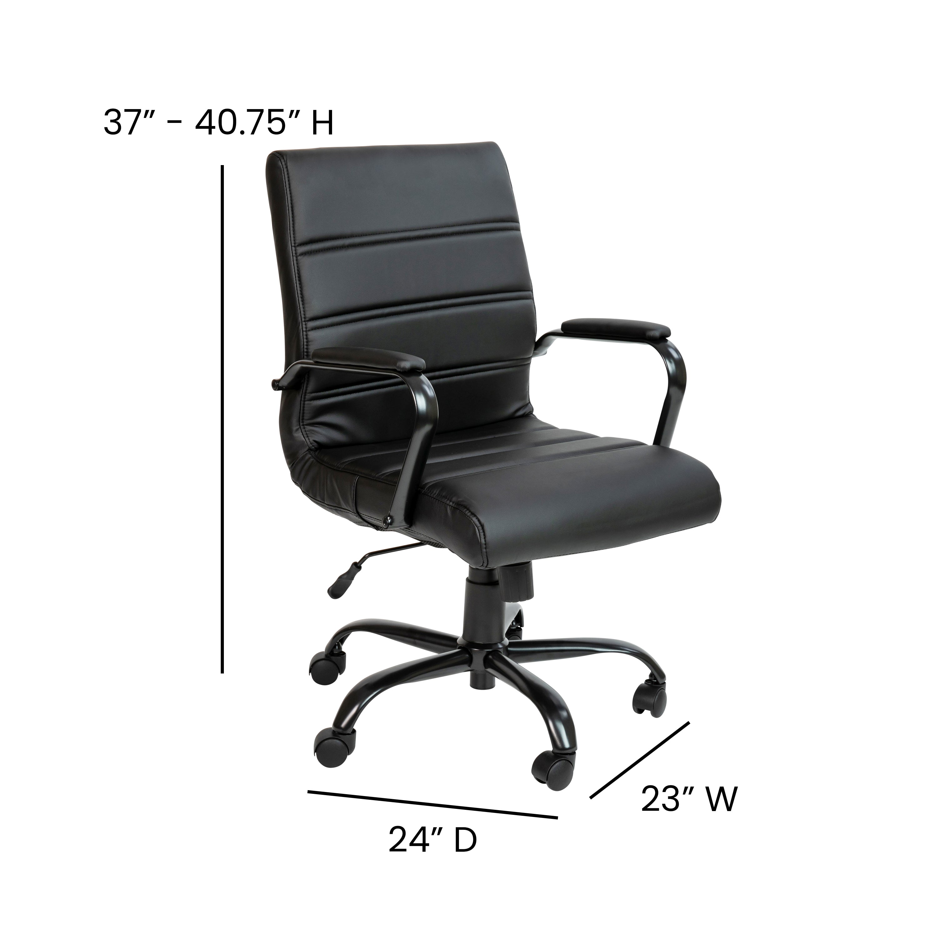 Mid-Back Executive Swivel Office Chair with Metal Frame and Arms