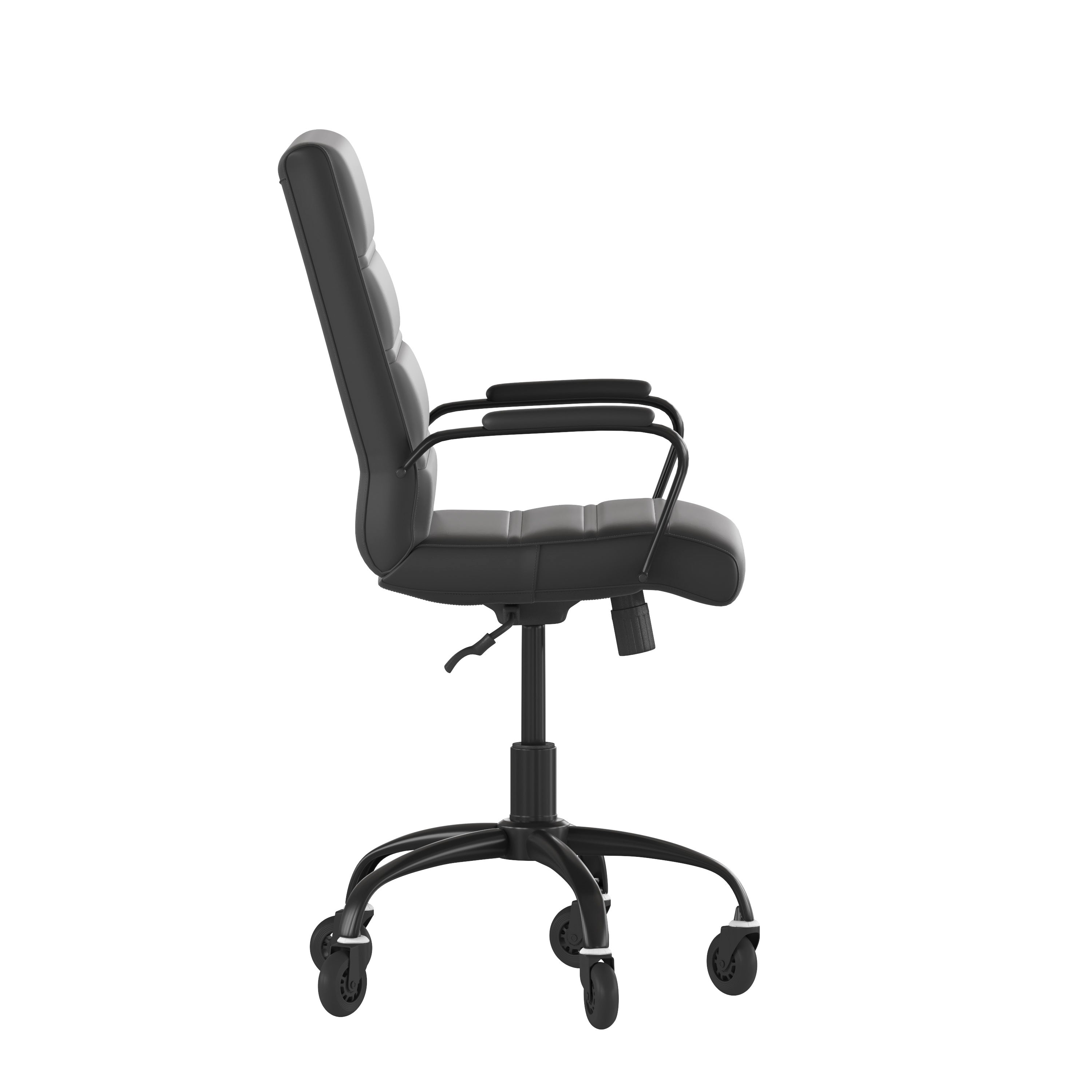 Camilia Mid-Back Executive Swivel Office Chair with Arms, and Transparent Roller Wheels