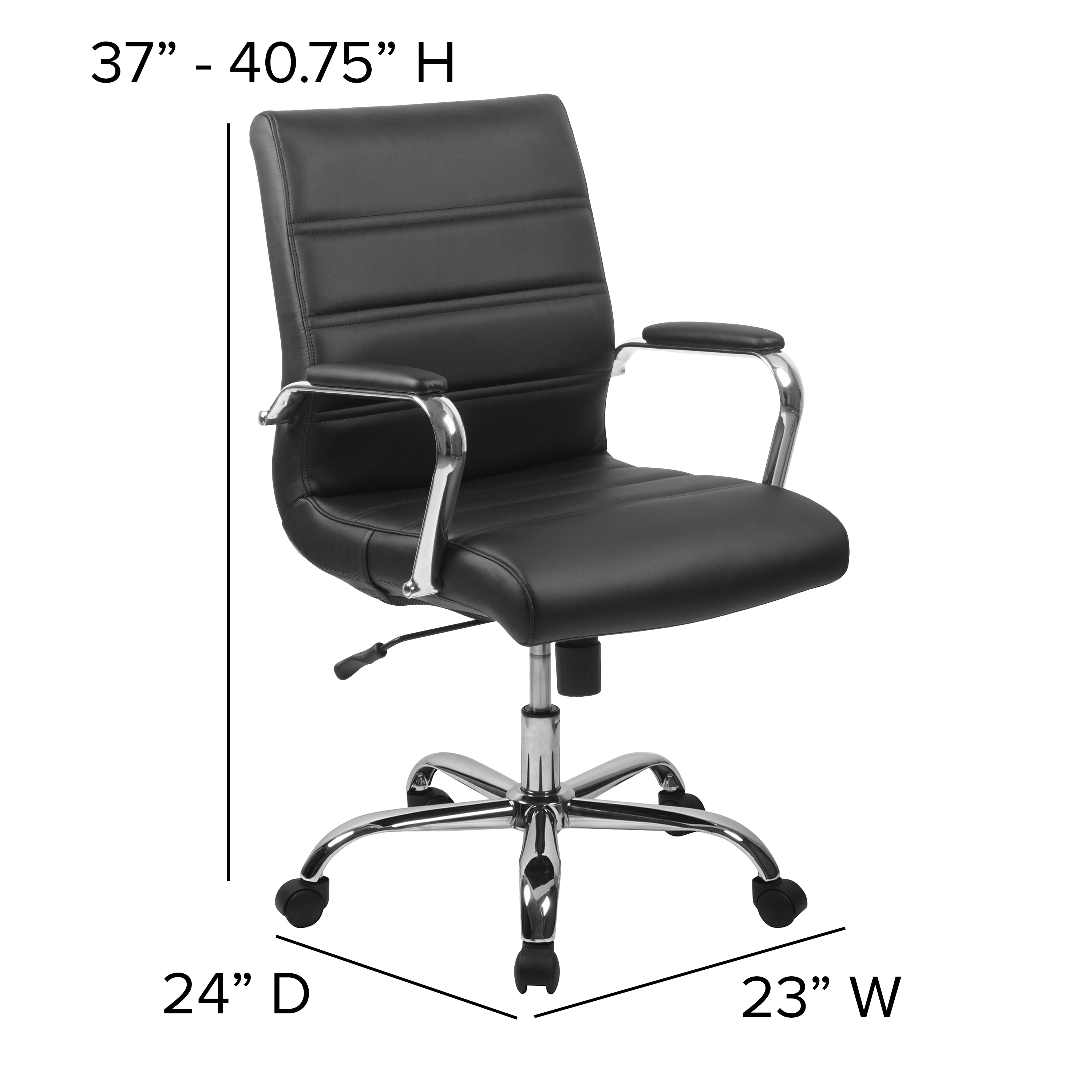 Mid-Back Executive Swivel Office Chair with Metal Frame and Arms-Office Chair-Flash Furniture-Wall2Wall Furnishings
