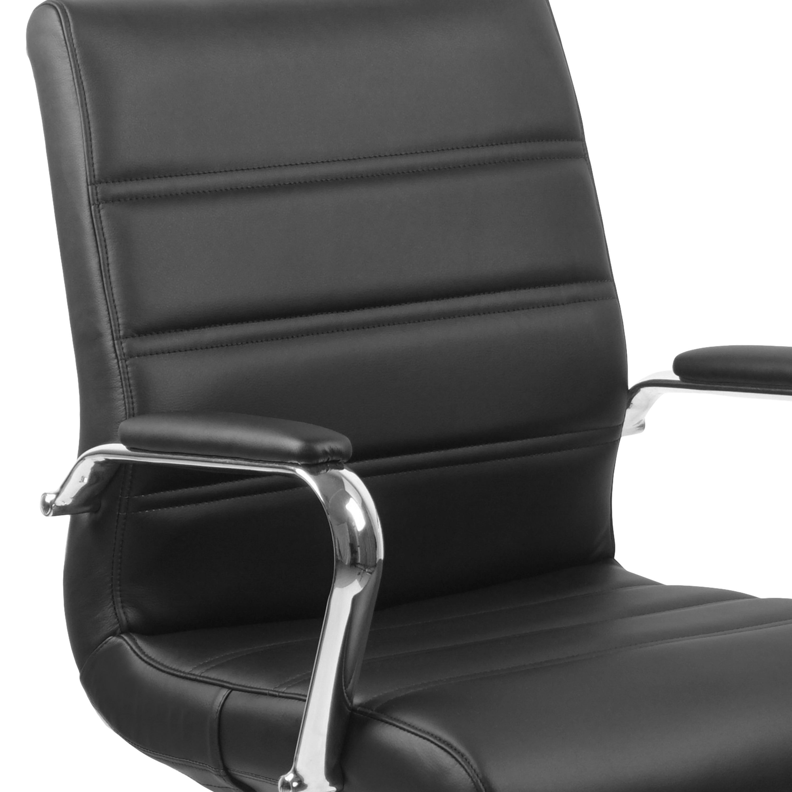 Mid-Back Executive Swivel Office Chair with Metal Frame and Arms