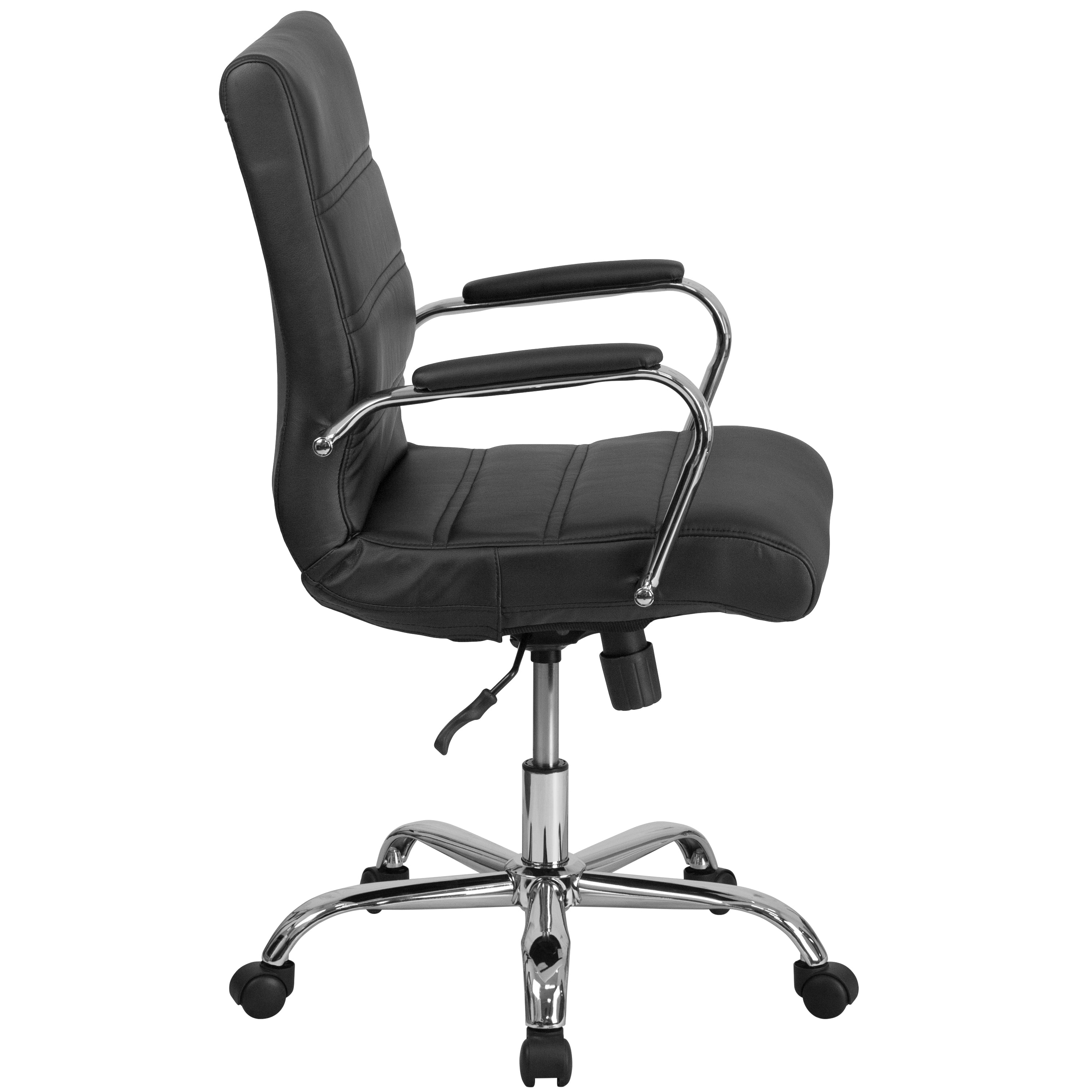Mid-Back Executive Swivel Office Chair with Metal Frame and Arms
