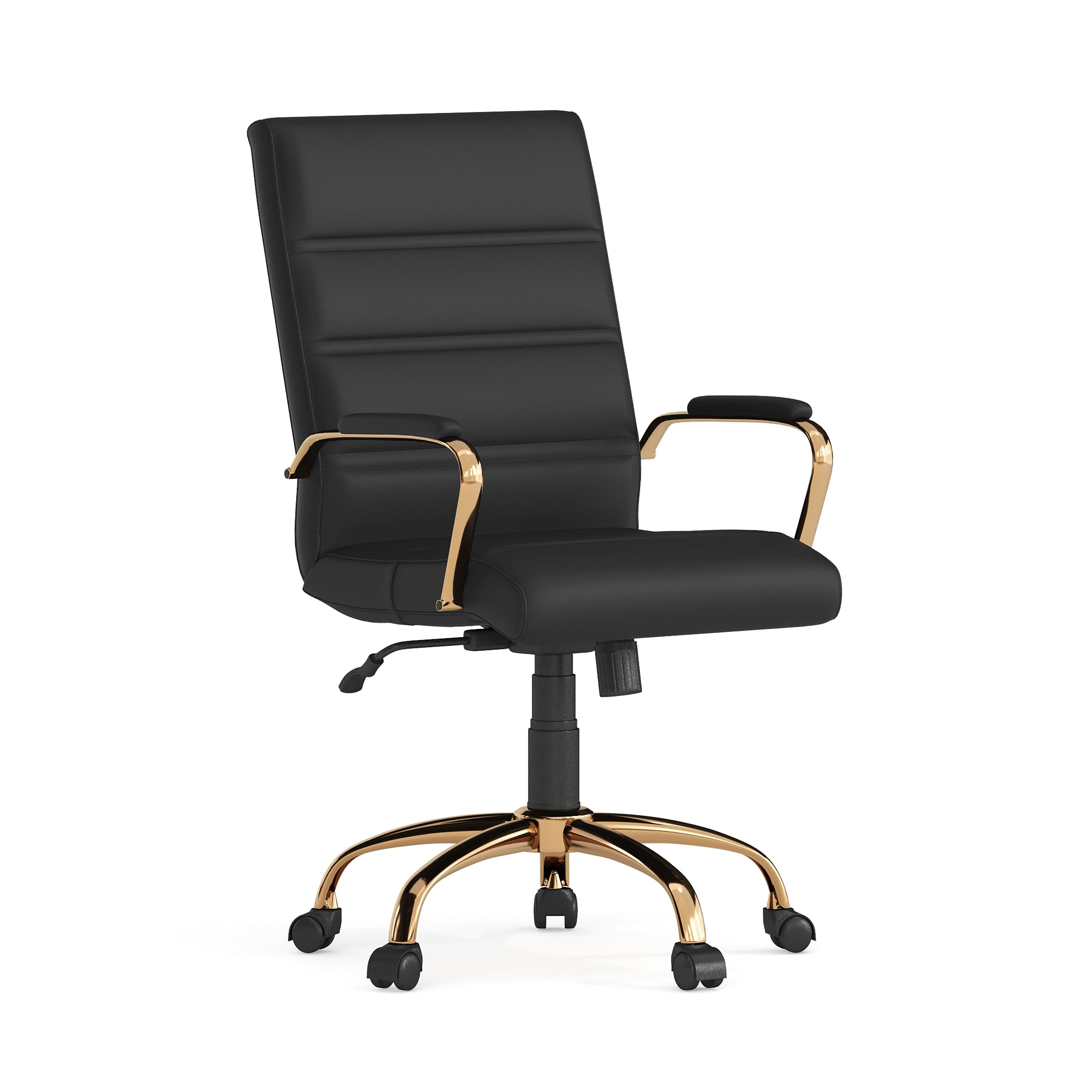 Mid-Back Executive Swivel Office Chair with Metal Frame and Arms