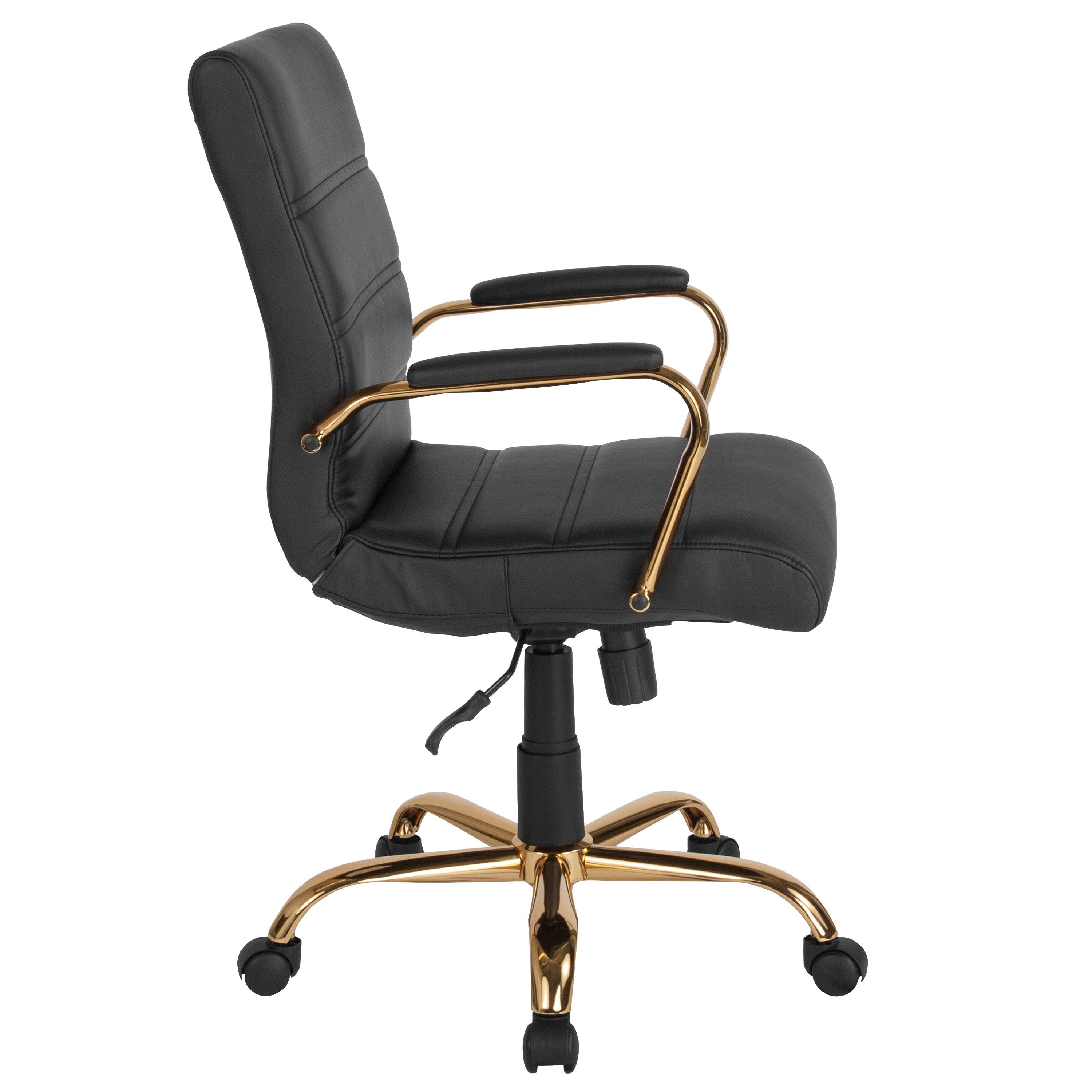 Mid-Back Executive Swivel Office Chair with Metal Frame and Arms