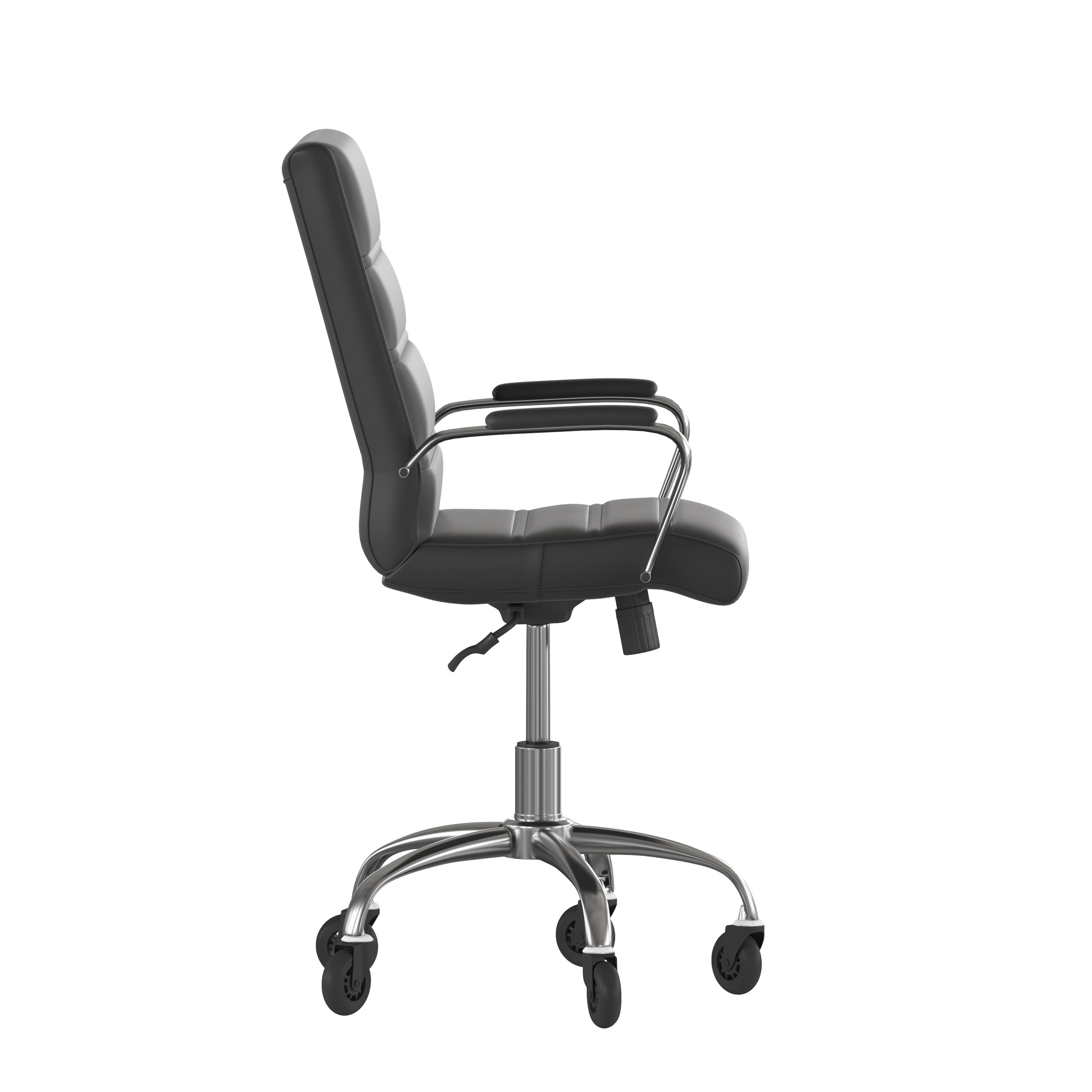 Camilia Mid-Back Executive Swivel Office Chair with Arms, and Transparent Roller Wheels