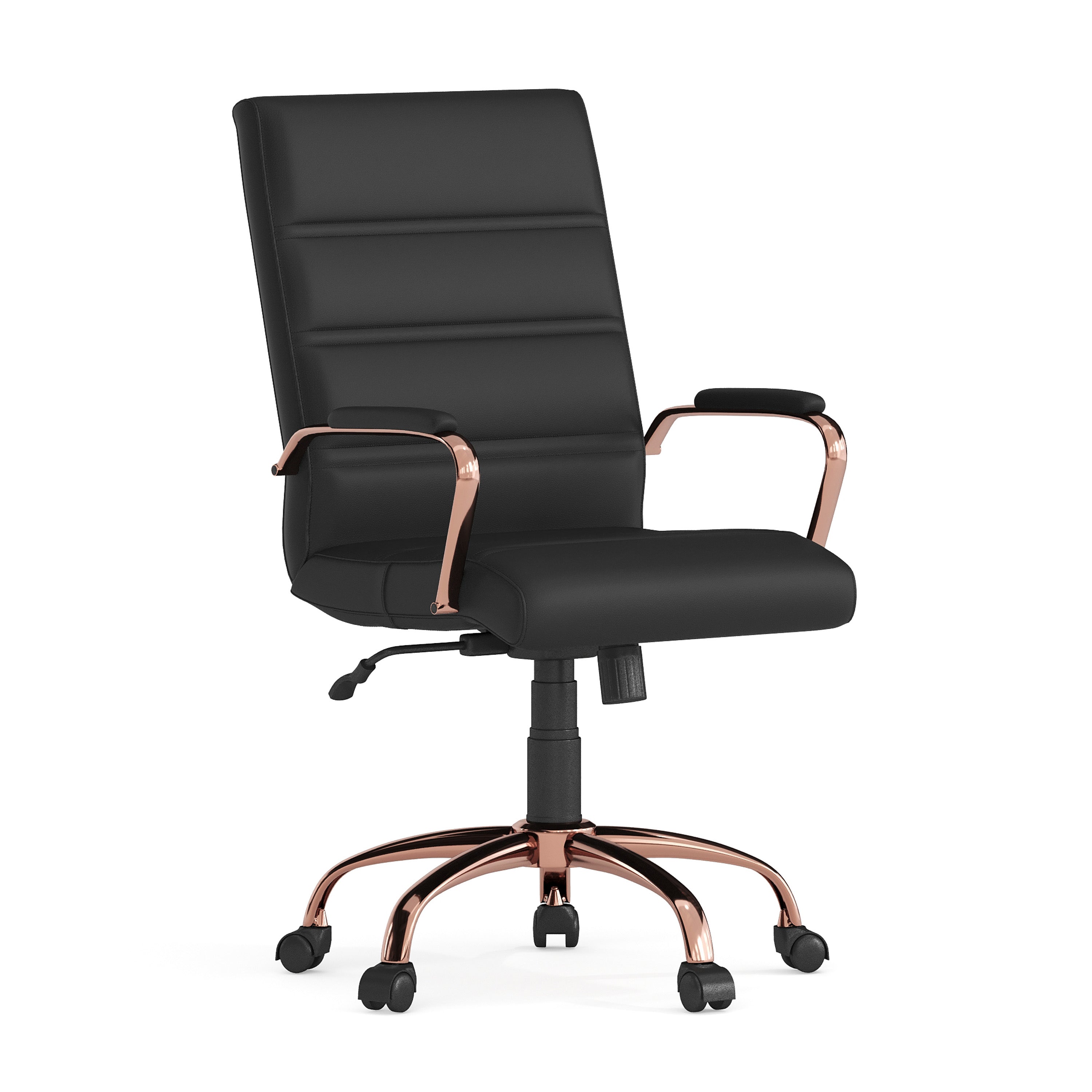 Mid-Back Executive Swivel Office Chair with Metal Frame and Arms