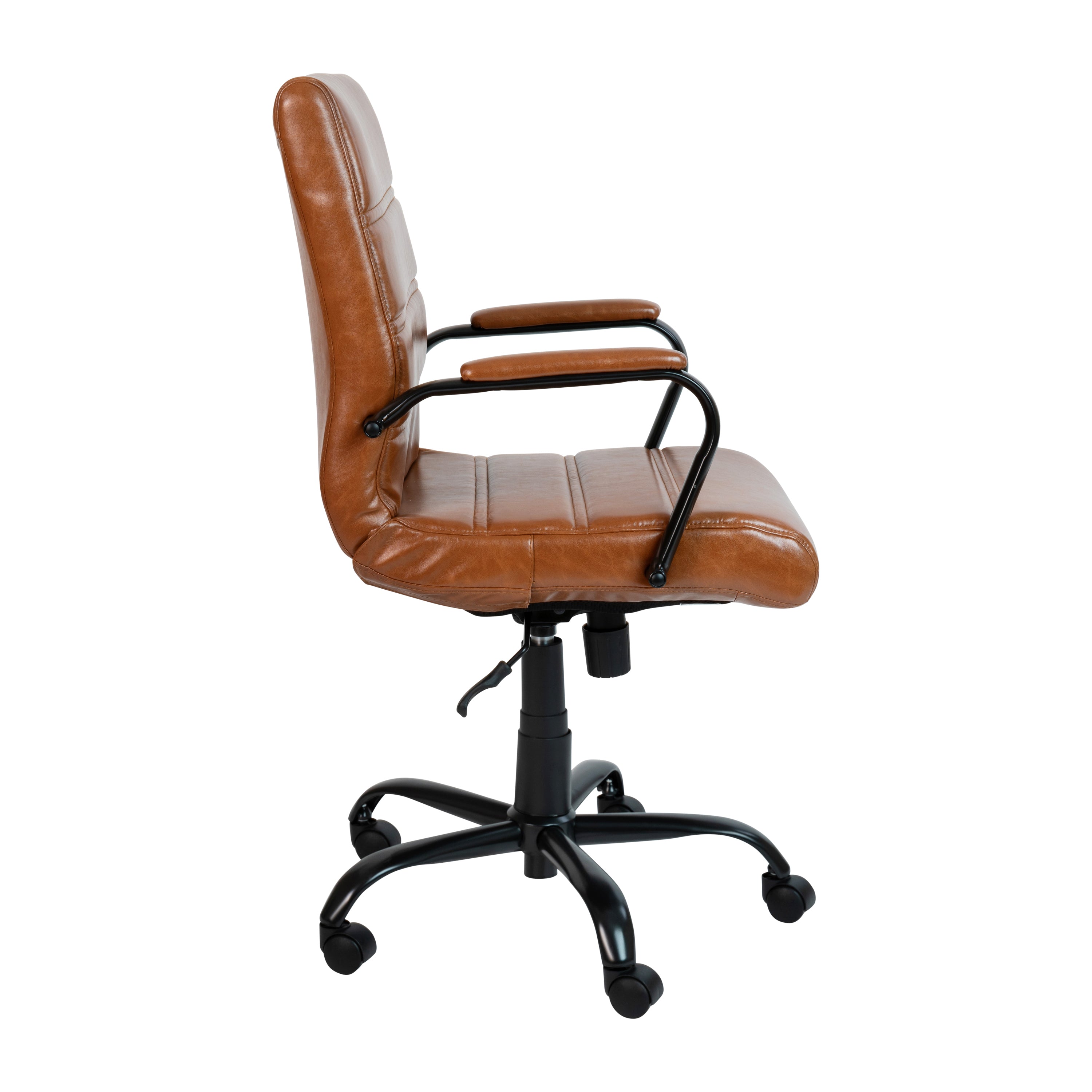 Mid-Back Executive Swivel Office Chair with Metal Frame and Arms