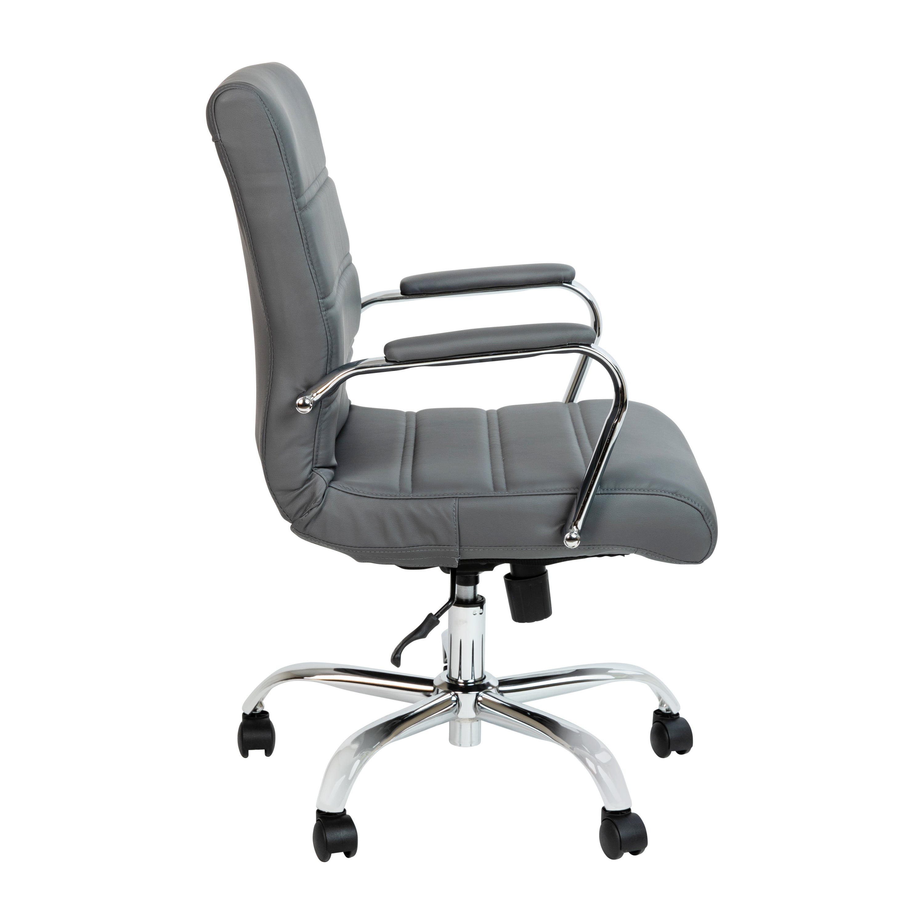Mid-Back Executive Swivel Office Chair with Metal Frame and Arms