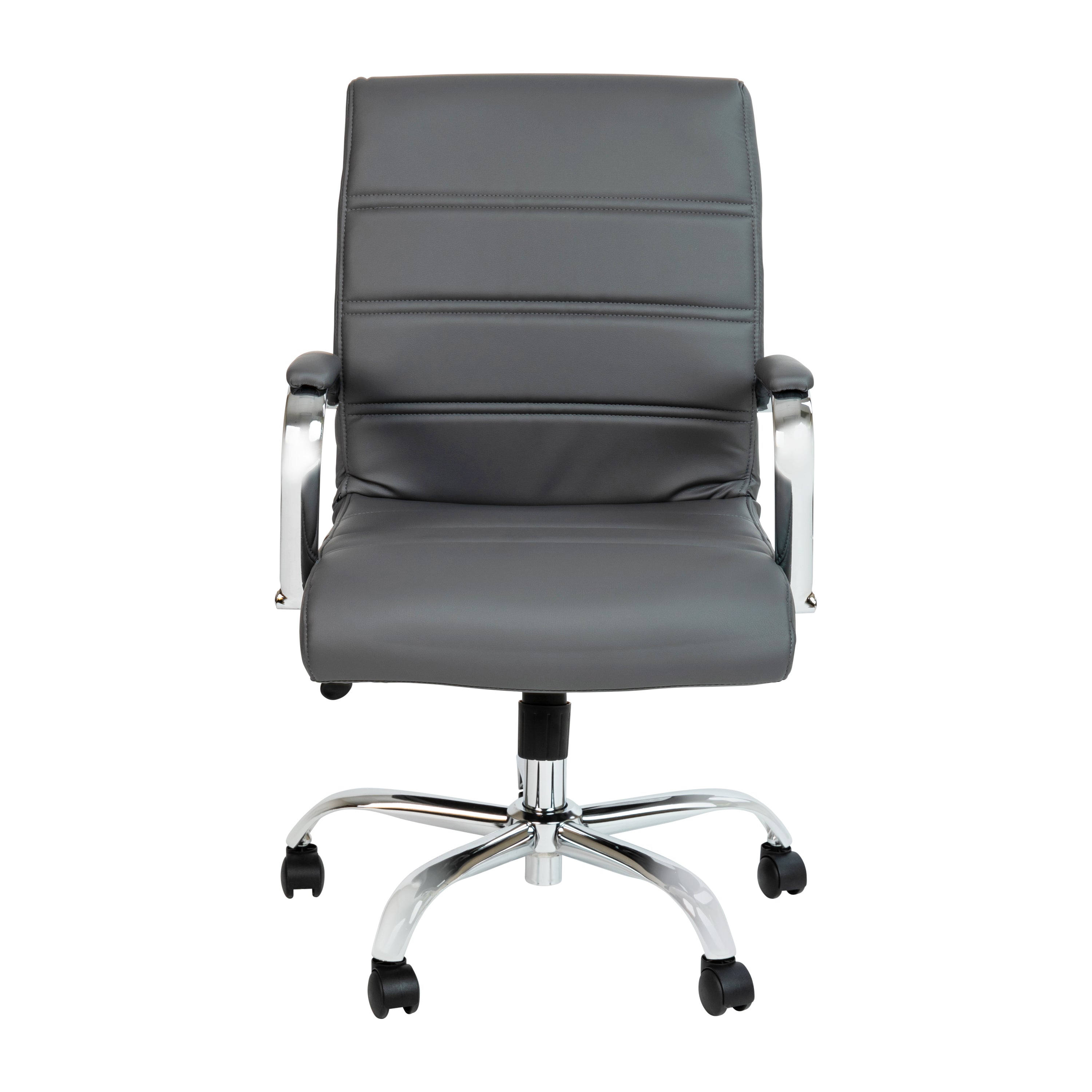 Mid-Back Executive Swivel Office Chair with Metal Frame and Arms