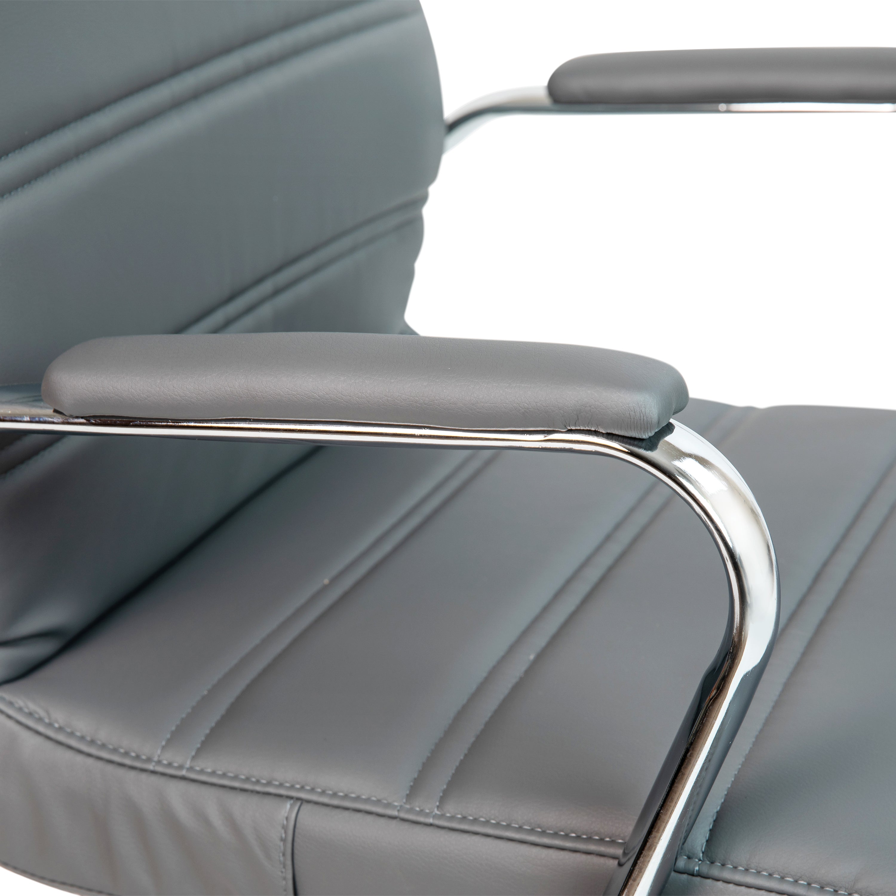 Mid-Back Executive Swivel Office Chair with Metal Frame and Arms