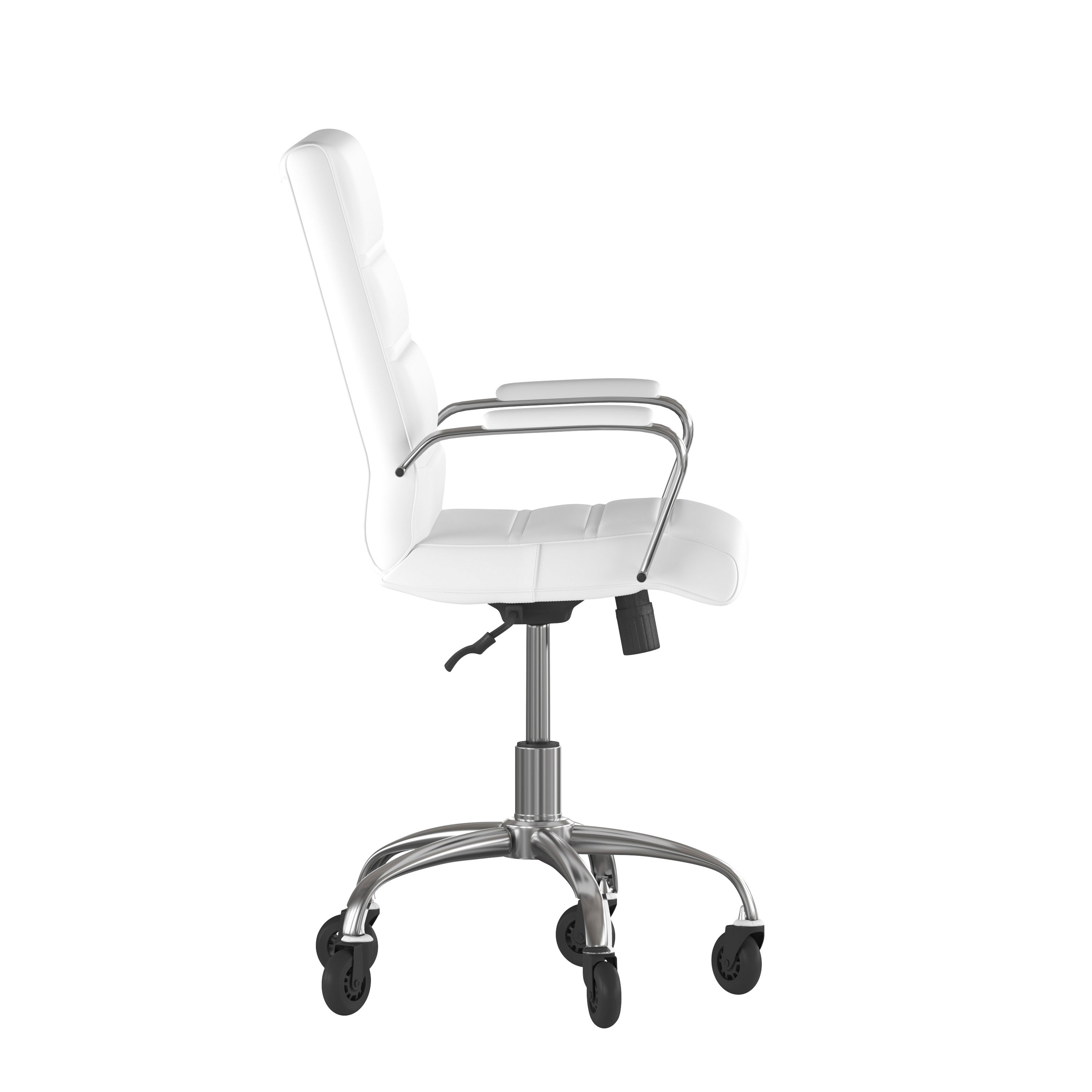 Camilia Mid-Back Executive Swivel Office Chair with Arms, and Transparent Roller Wheels