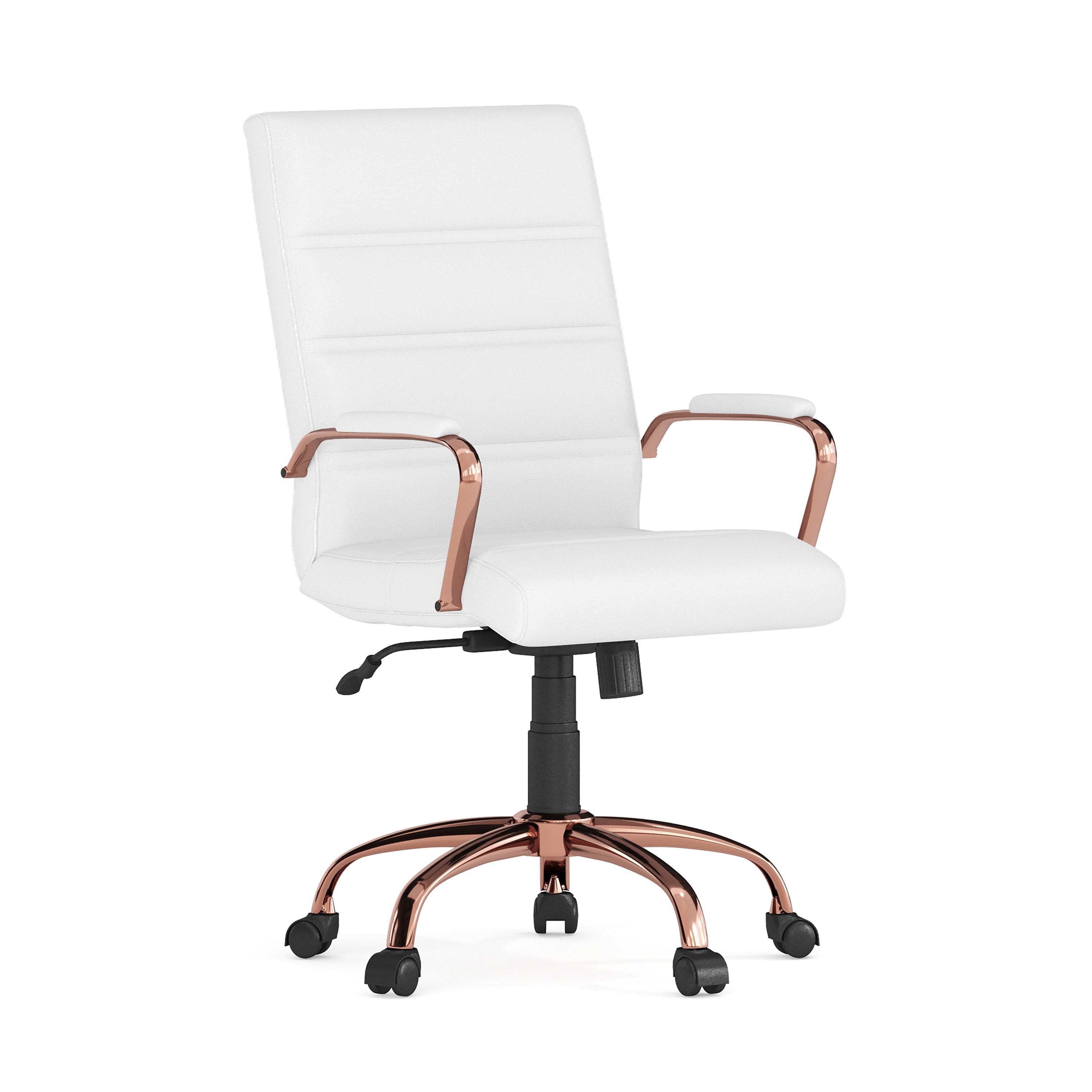 Mid-Back Executive Swivel Office Chair with Metal Frame and Arms