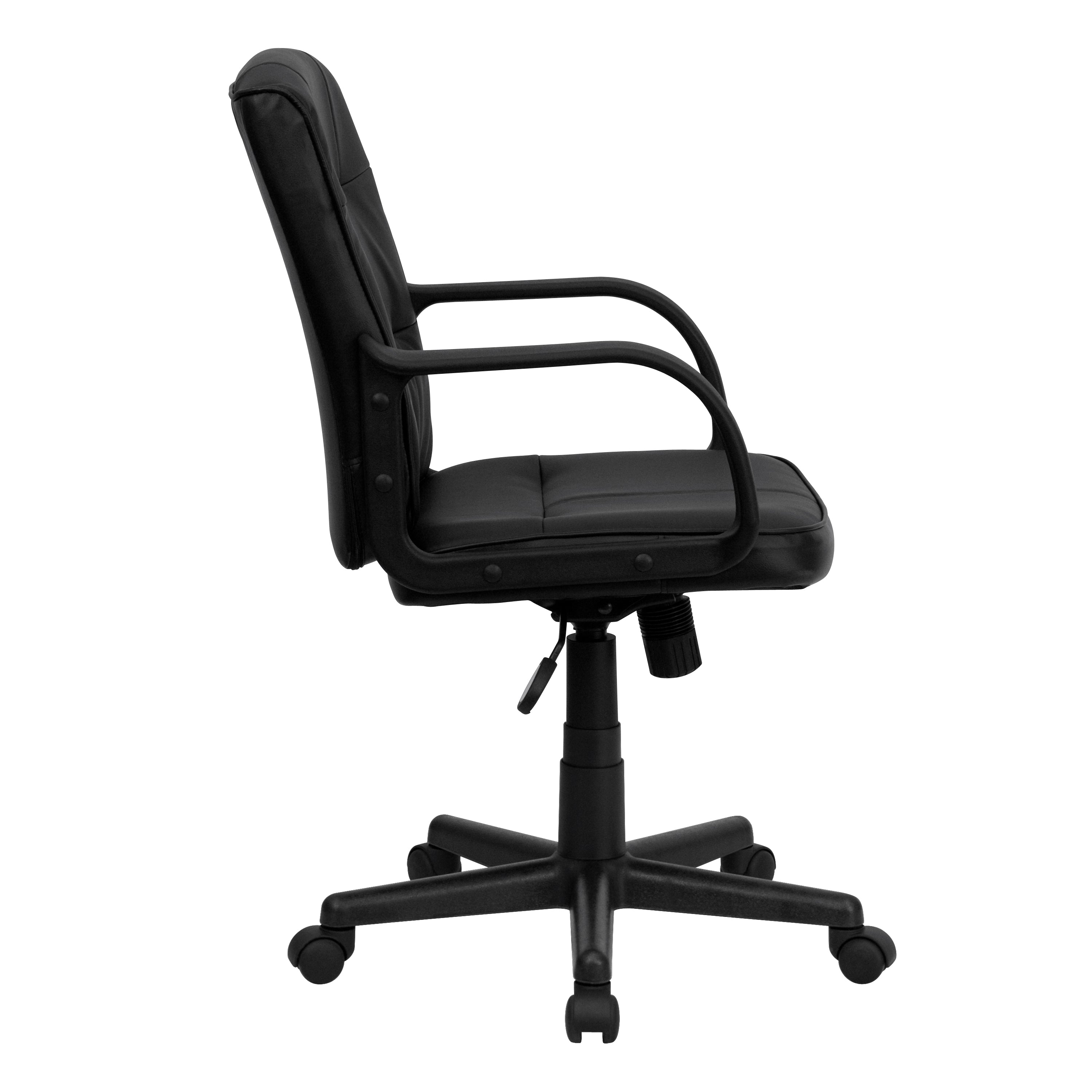 Mid-Back LeatherSoft Swivel Task Office Chair with Arms