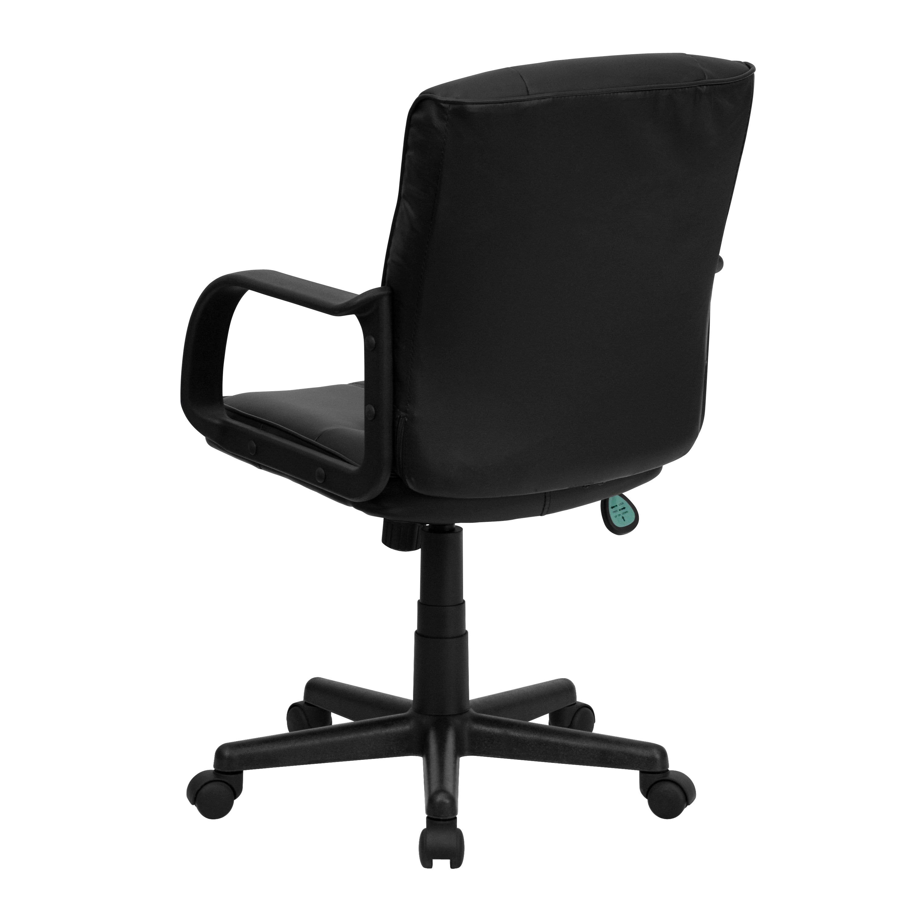 Mid-Back LeatherSoft Swivel Task Office Chair with Arms-Office Chair-Flash Furniture-Wall2Wall Furnishings