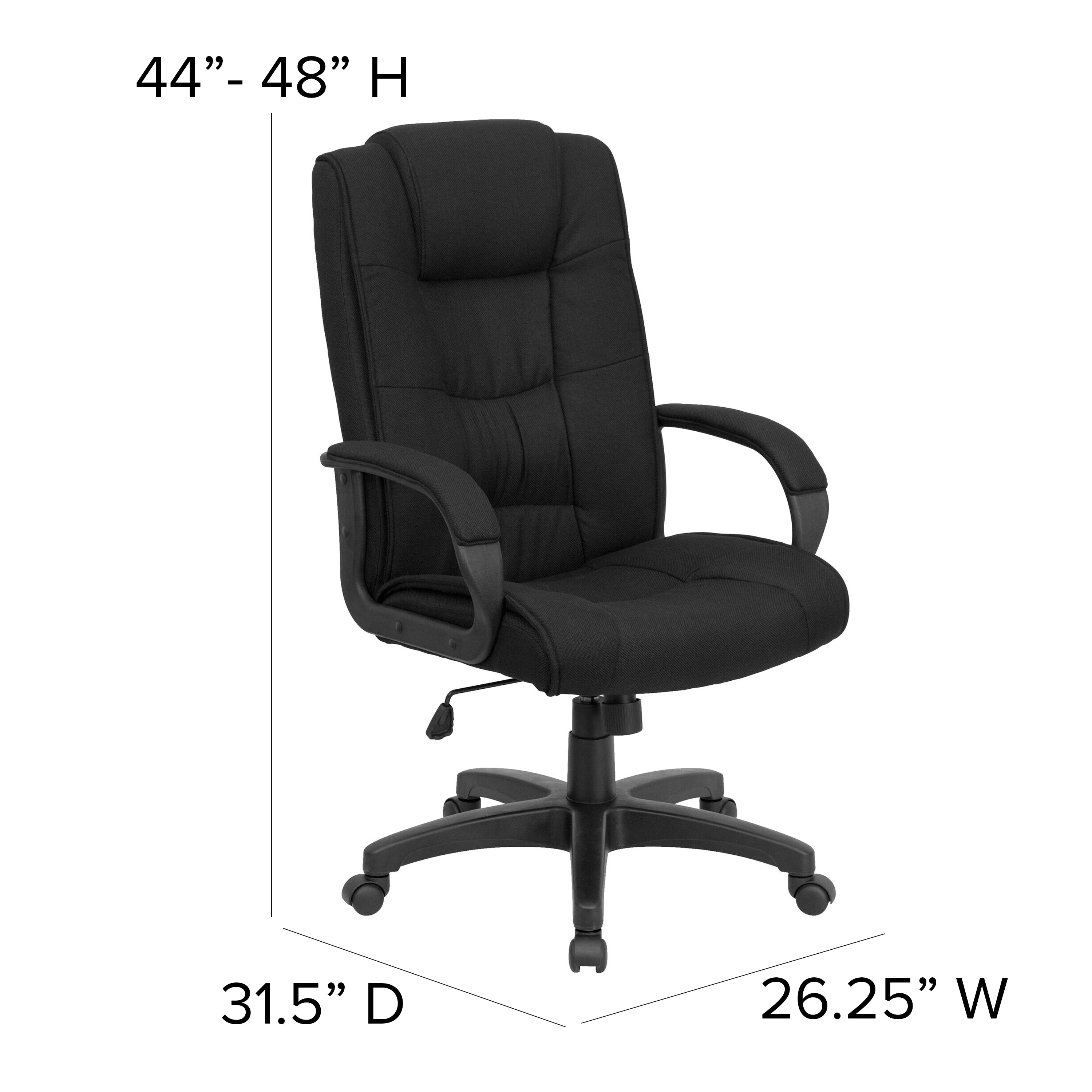 High Back Multi-Line Stitch Upholstered Executive Swivel Office Chair with Arms
