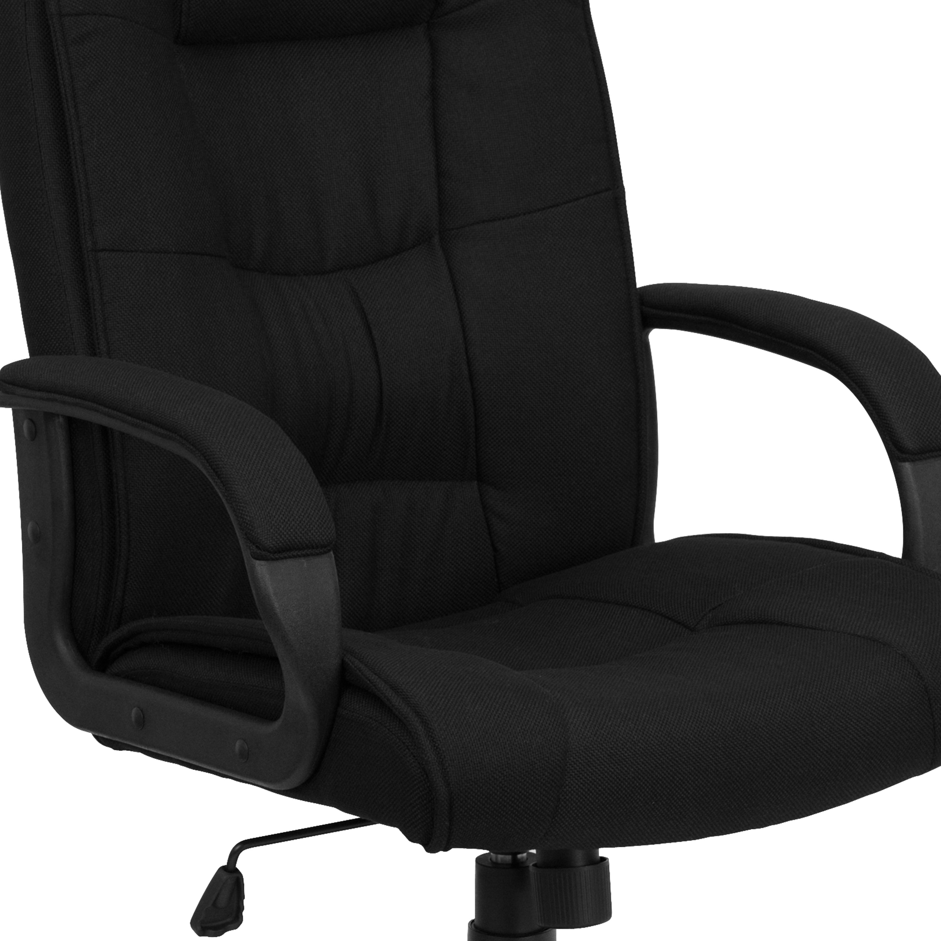 High Back Multi-Line Stitch Upholstered Executive Swivel Office Chair with Arms
