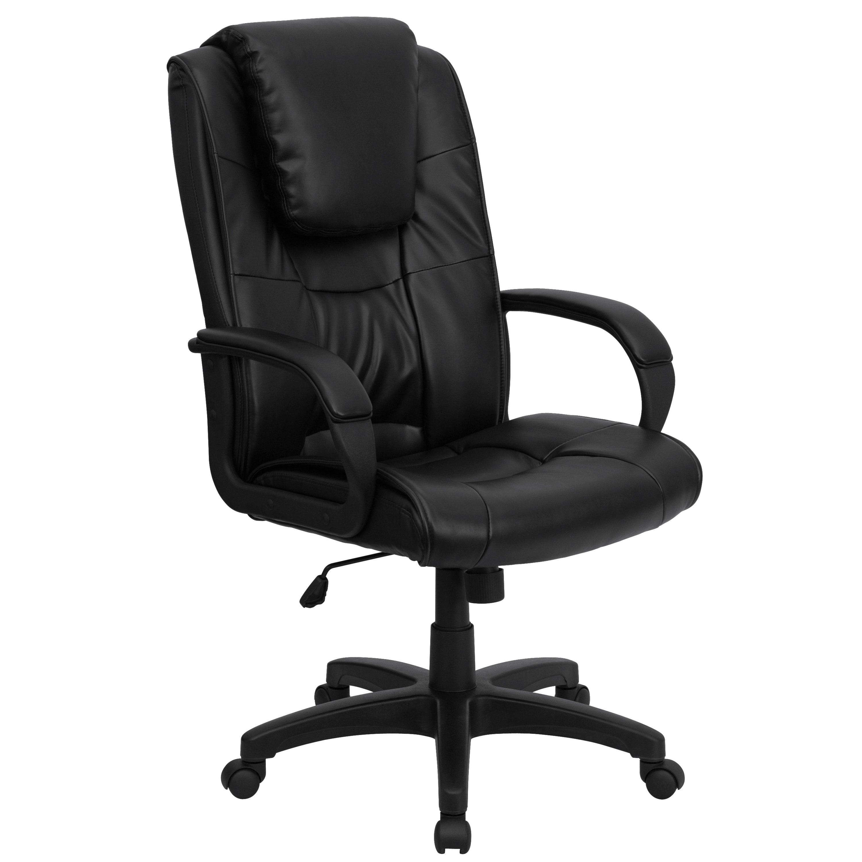 High Back LeatherSoft Executive Swivel Office Chair with Oversized Headrest and Arms-Office Chair-Flash Furniture-Wall2Wall Furnishings