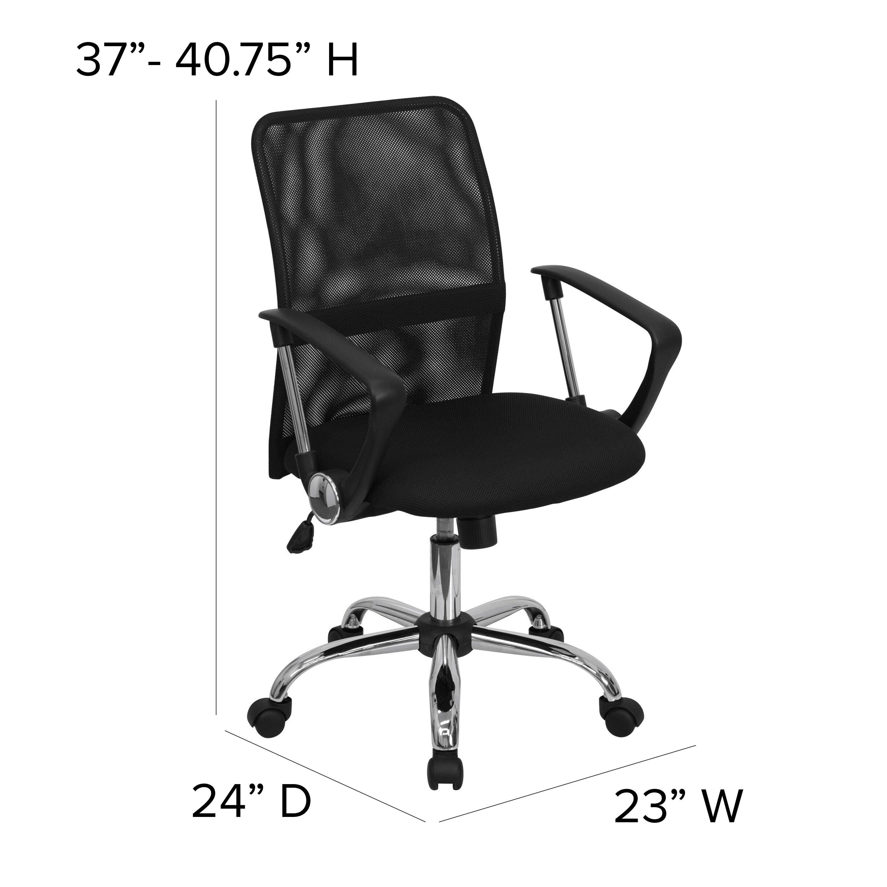 Mid-Back Mesh Swivel Task Office Chair with Lumbar Support Band and Arms