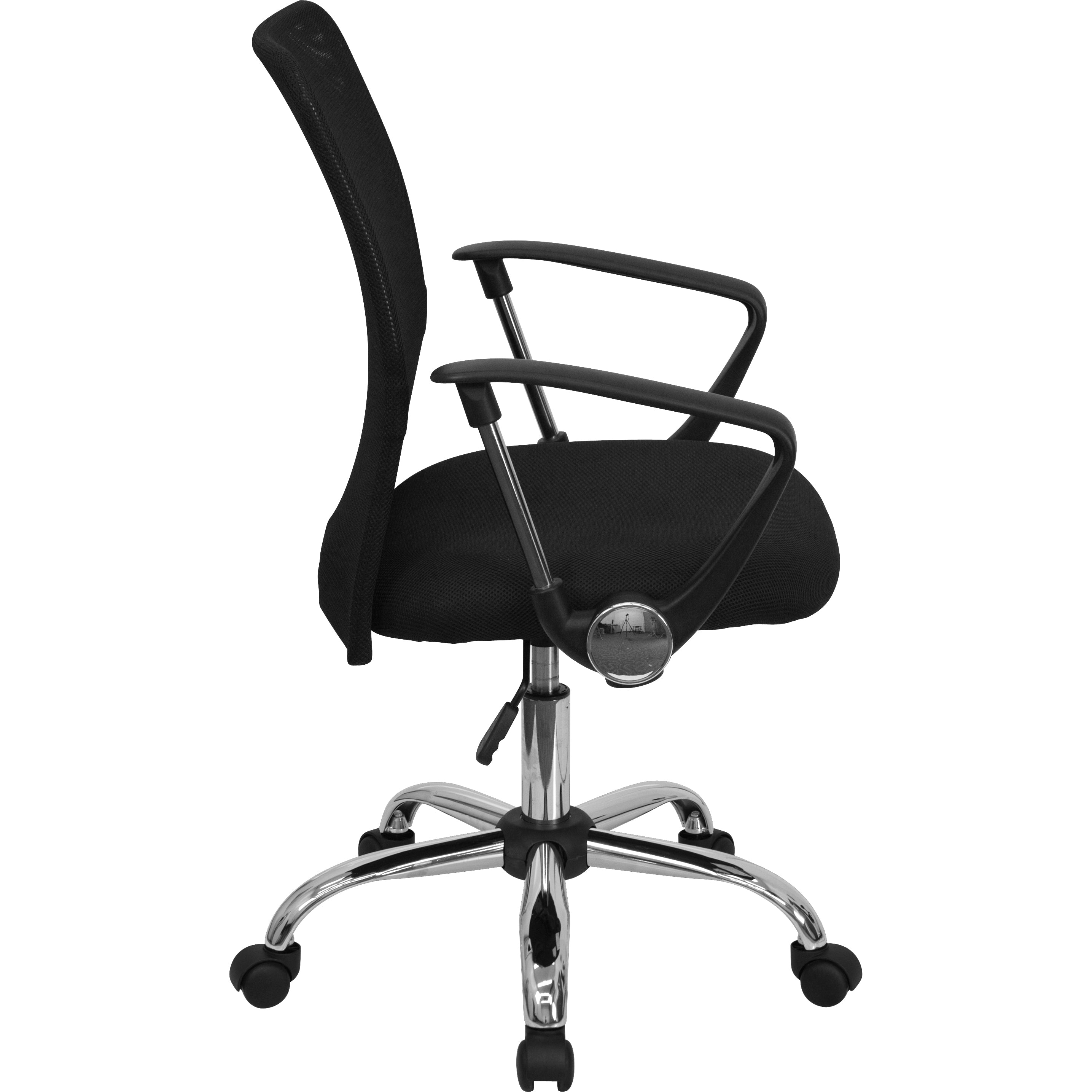Mid-Back Mesh Swivel Task Office Chair with Lumbar Support Band and Arms