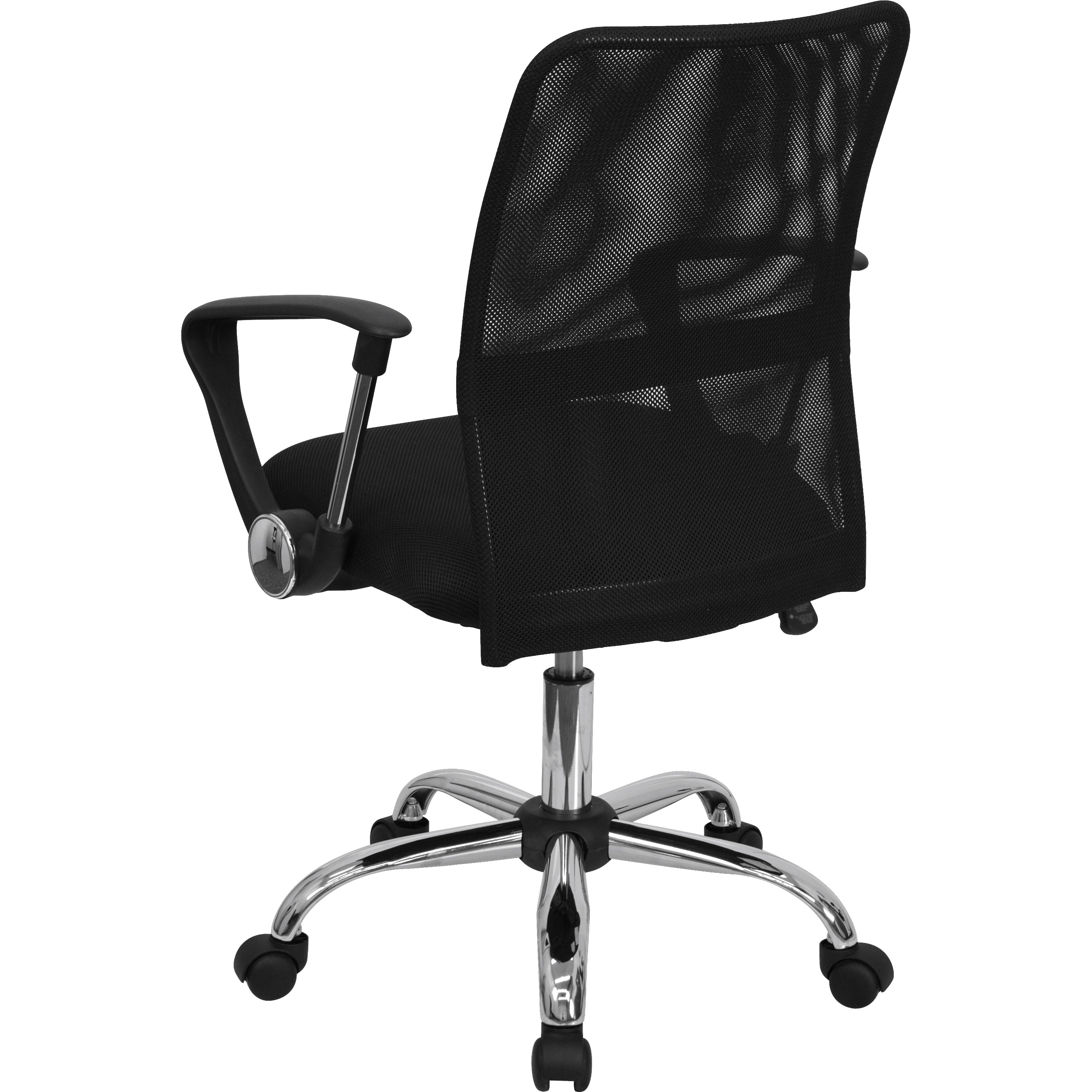 Mid-Back Mesh Swivel Task Office Chair with Lumbar Support Band and Arms