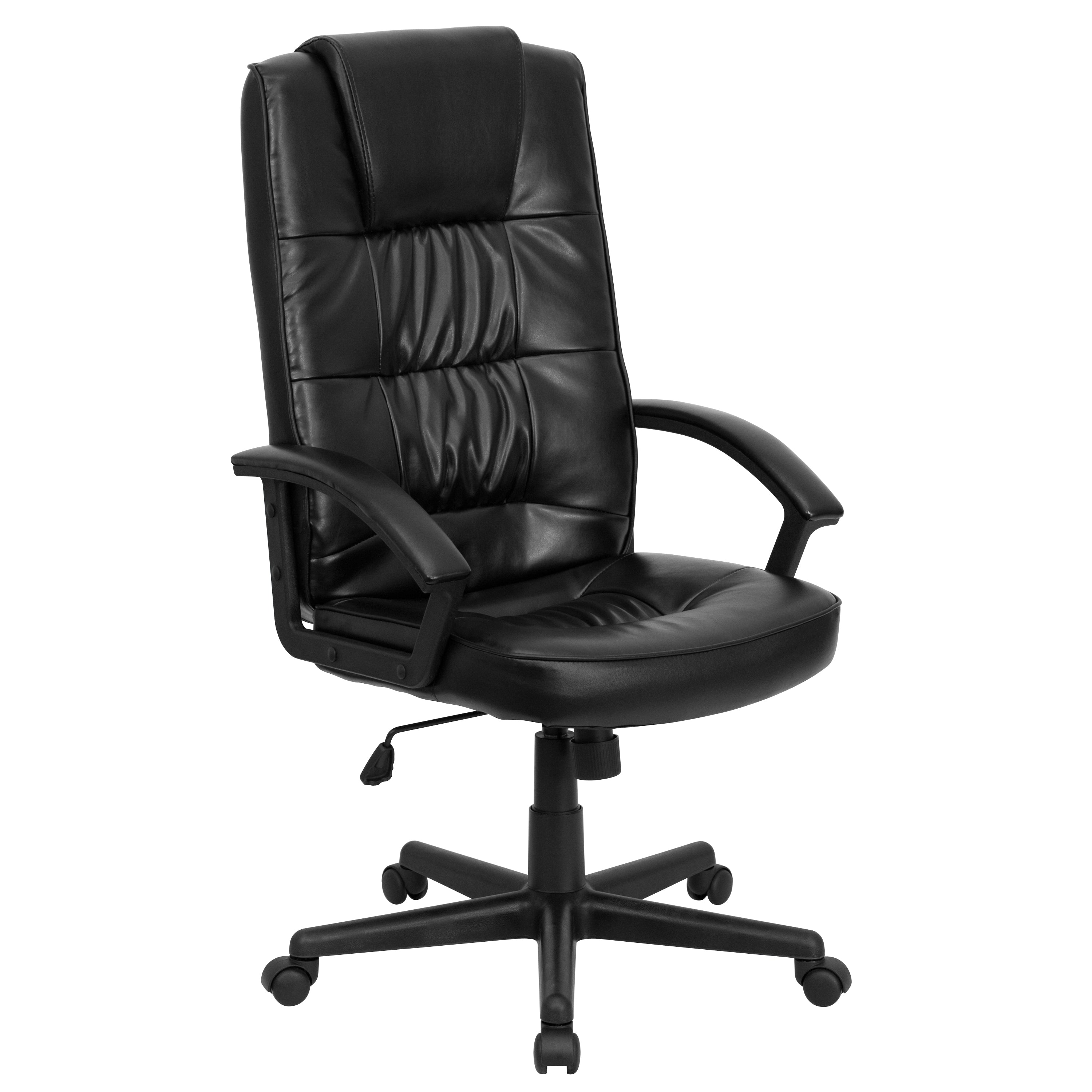 High Back LeatherSoft Soft Ripple Upholstered Executive Swivel Office Chair with Arms-Office Chair-Flash Furniture-Wall2Wall Furnishings