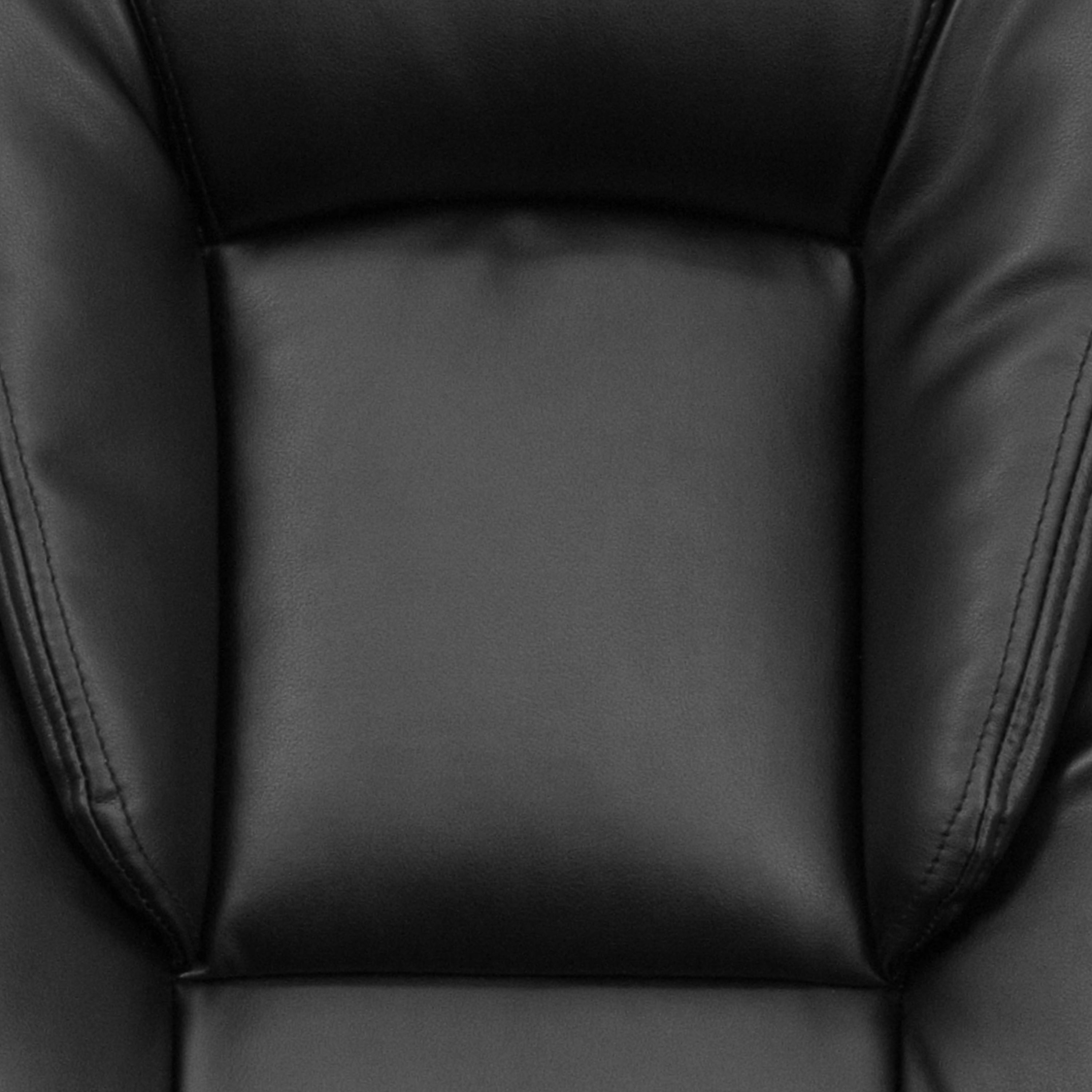 High Back LeatherSoft Layered Upholstered Executive Swivel Ergonomic Office Chair with Smoke Metal Base and Padded Arms