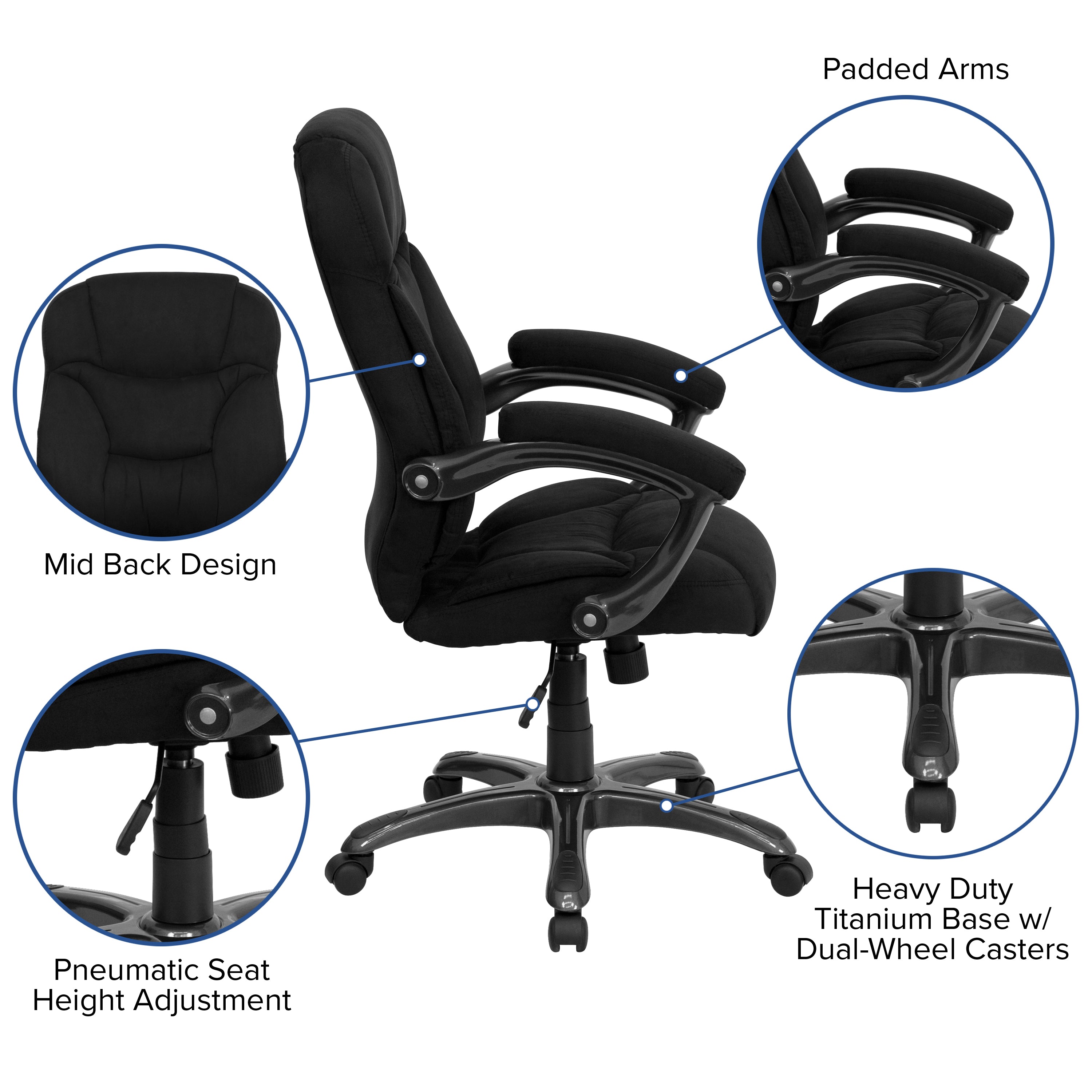 High Back Contemporary Executive Swivel Ergonomic Office Chair with Arms-Office Chair-Flash Furniture-Wall2Wall Furnishings