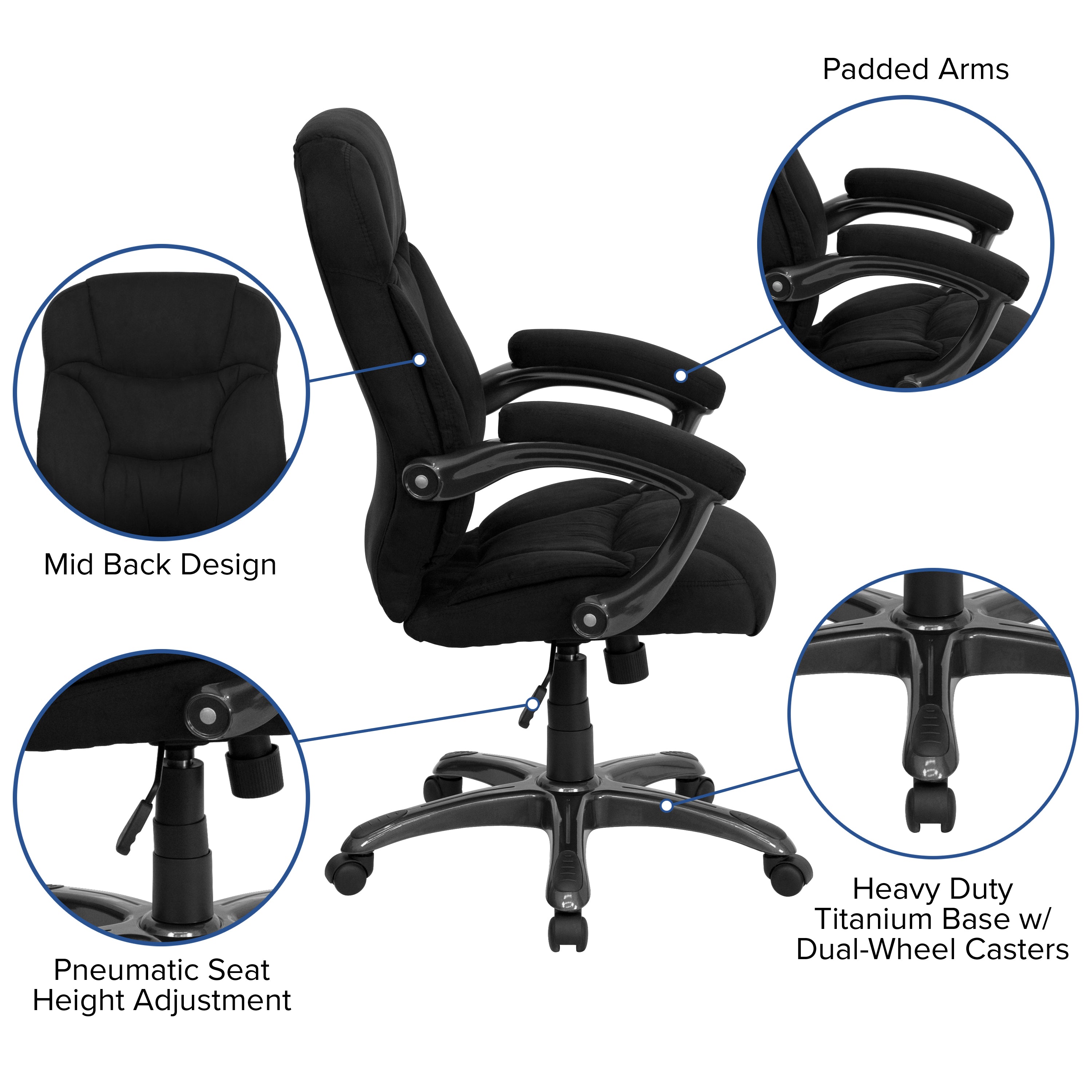 High Back Contemporary Executive Swivel Ergonomic Office Chair with Arms