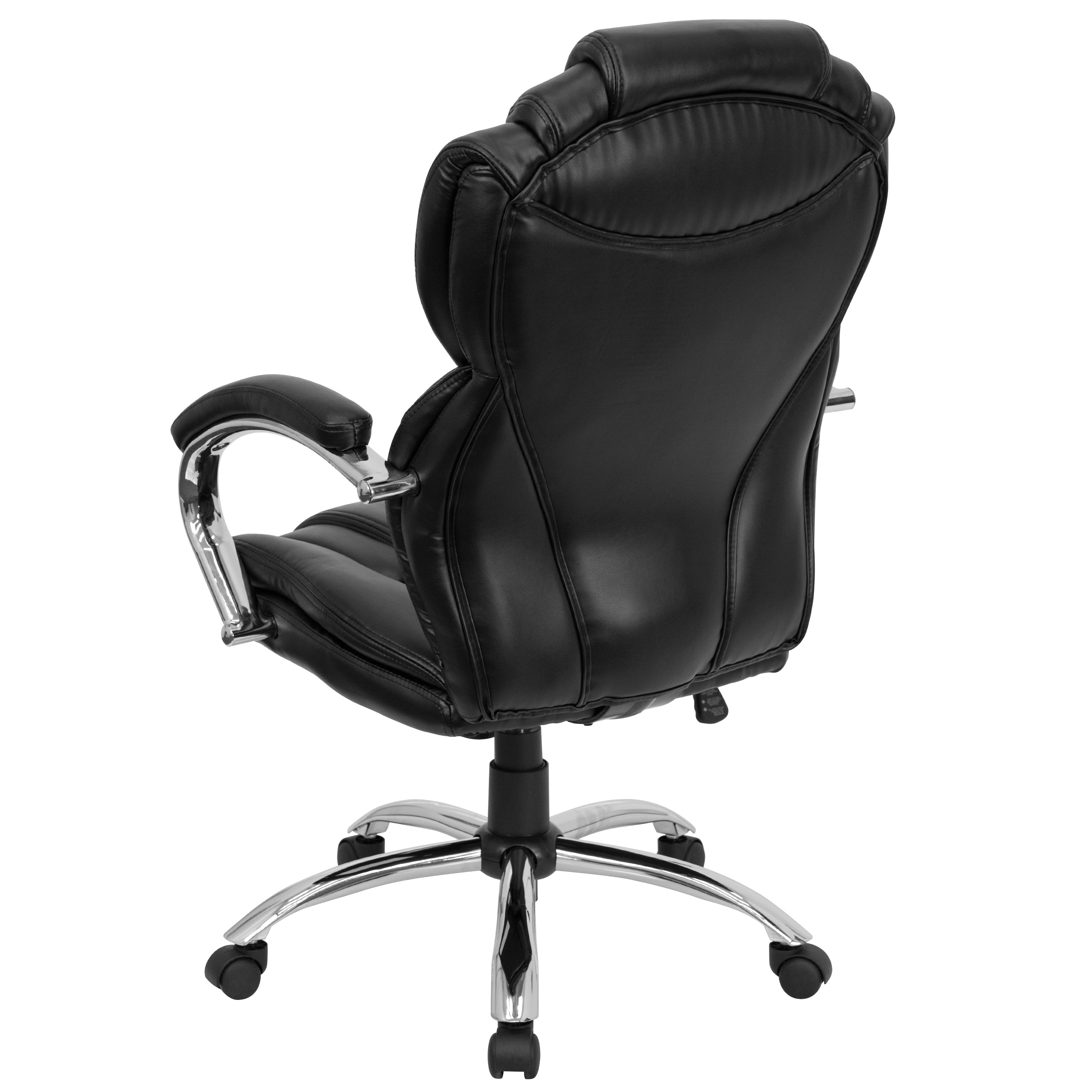High Back Transitional Style LeatherSoft Executive Swivel Office Chair with Arms-Office Chair-Flash Furniture-Wall2Wall Furnishings