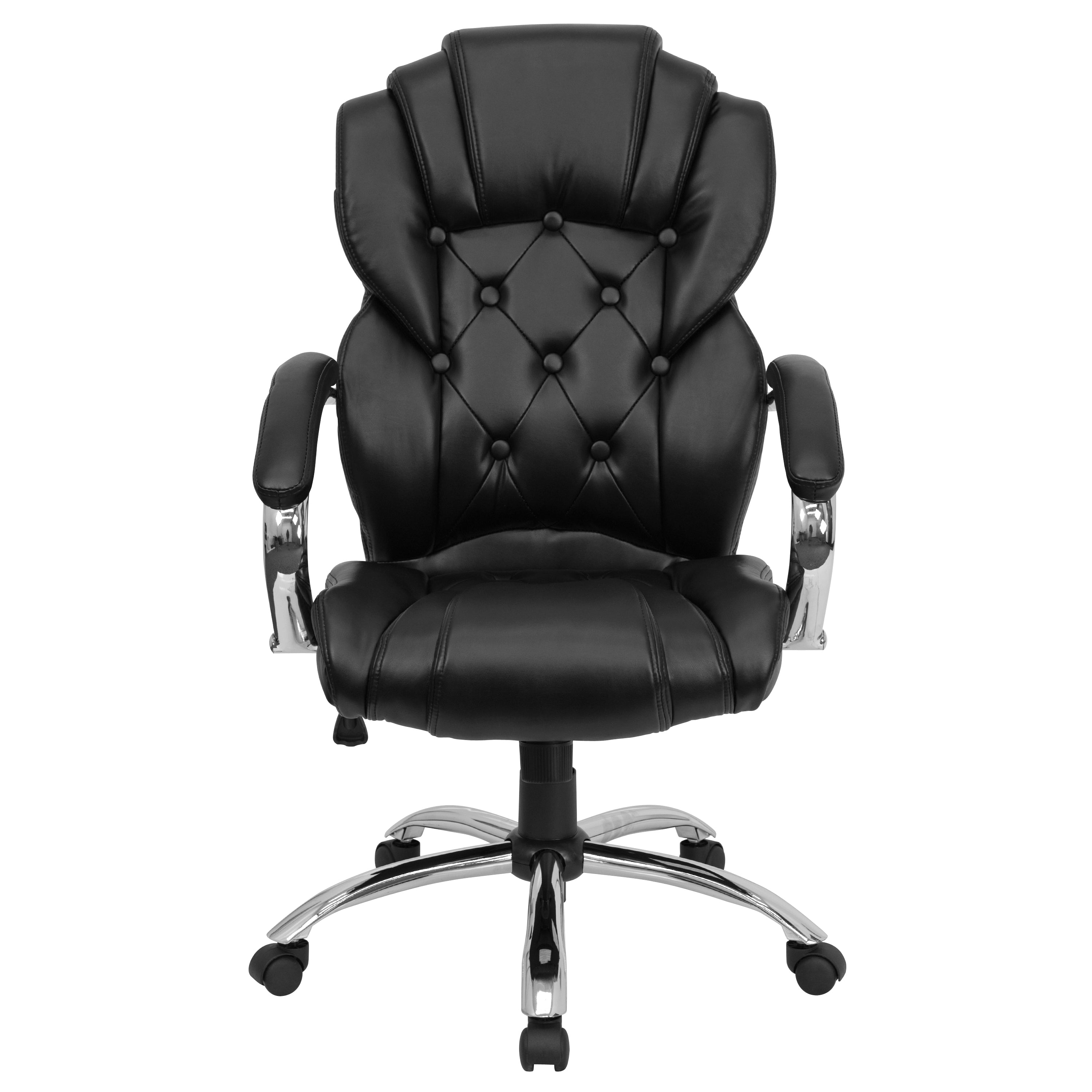High Back Transitional Style LeatherSoft Executive Swivel Office Chair with Arms-Office Chair-Flash Furniture-Wall2Wall Furnishings