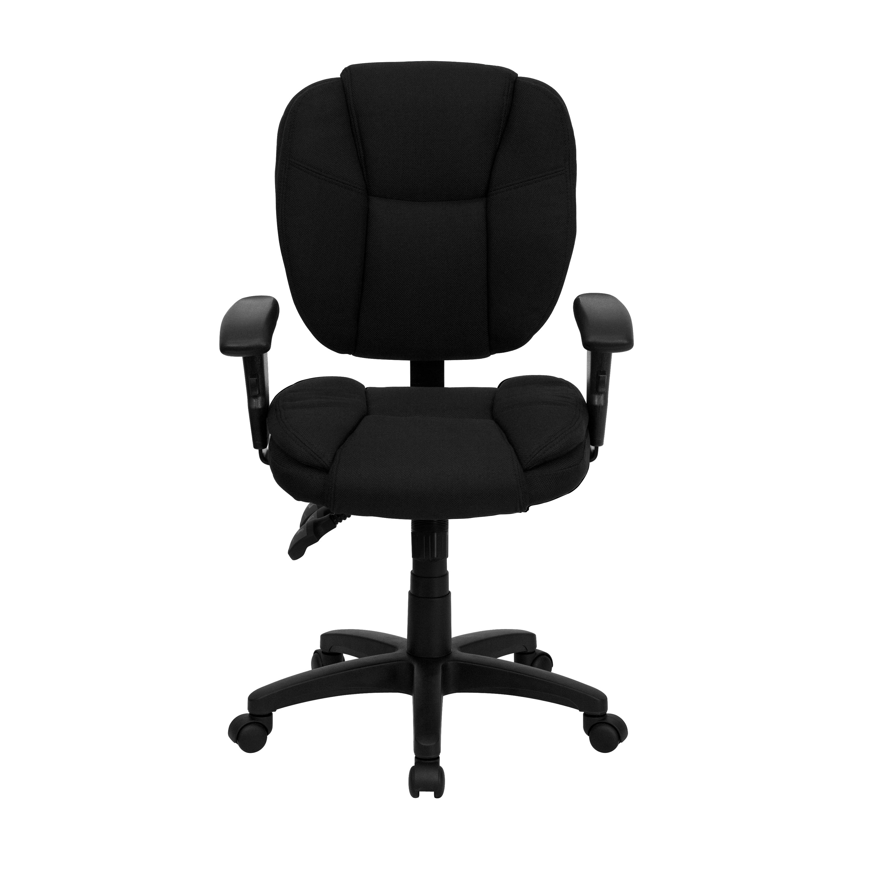 Mid-Back Multifunction Swivel Ergonomic Task Office Chair with Pillow Top Cushioning and Adjustable Arms