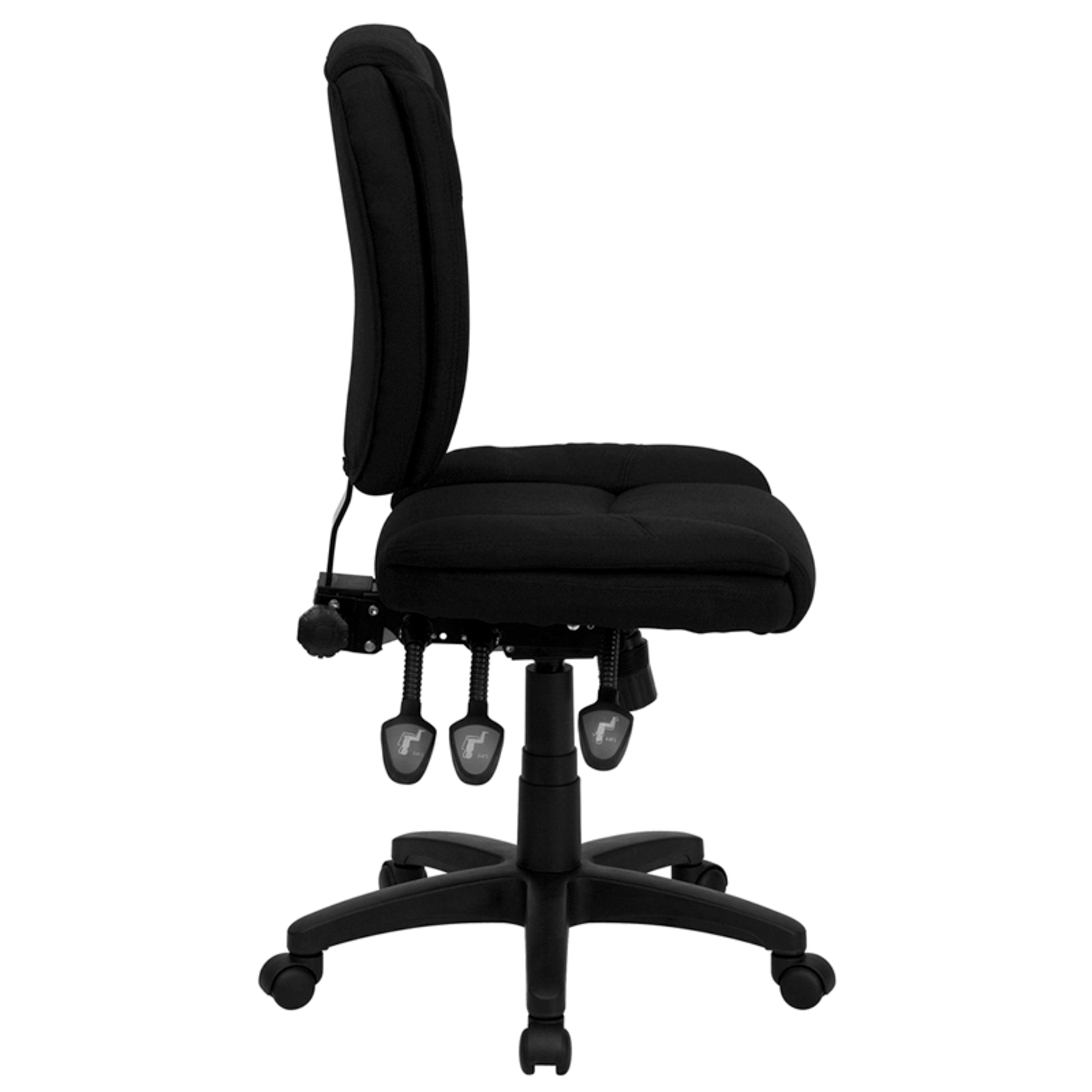 Mid-Back Multifunction Swivel Ergonomic Task Office Chair with Pillow Top Cushioning