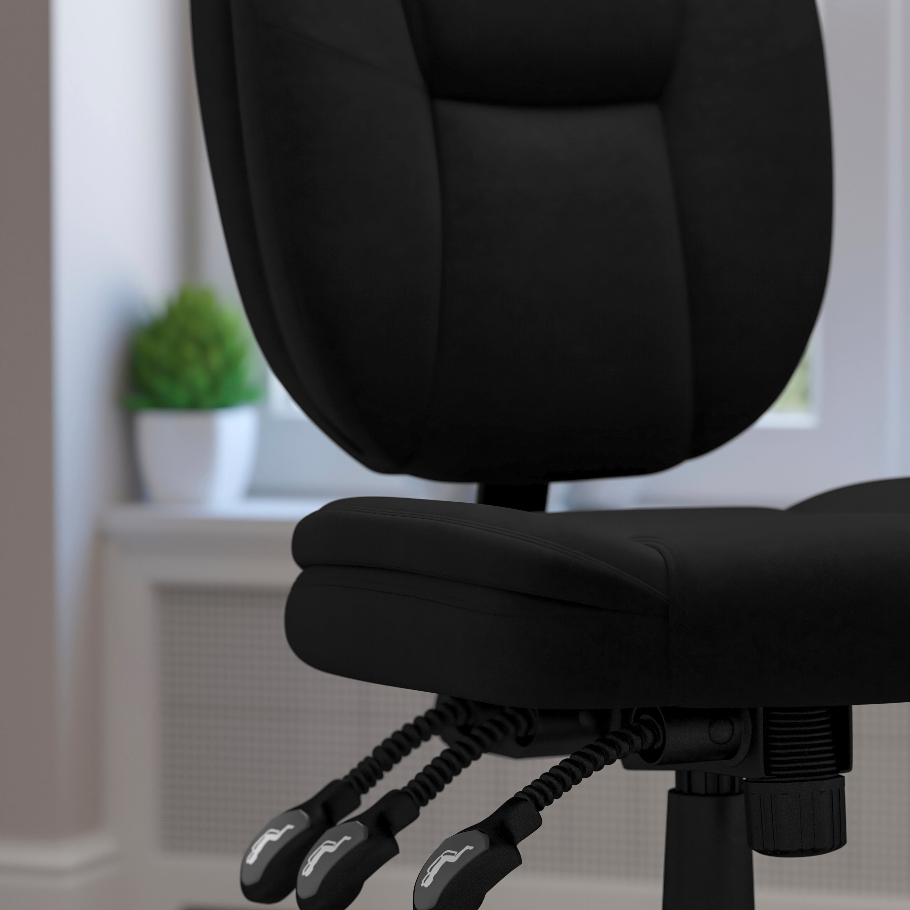 Mid-Back Multifunction Swivel Ergonomic Task Office Chair with Pillow Top Cushioning
