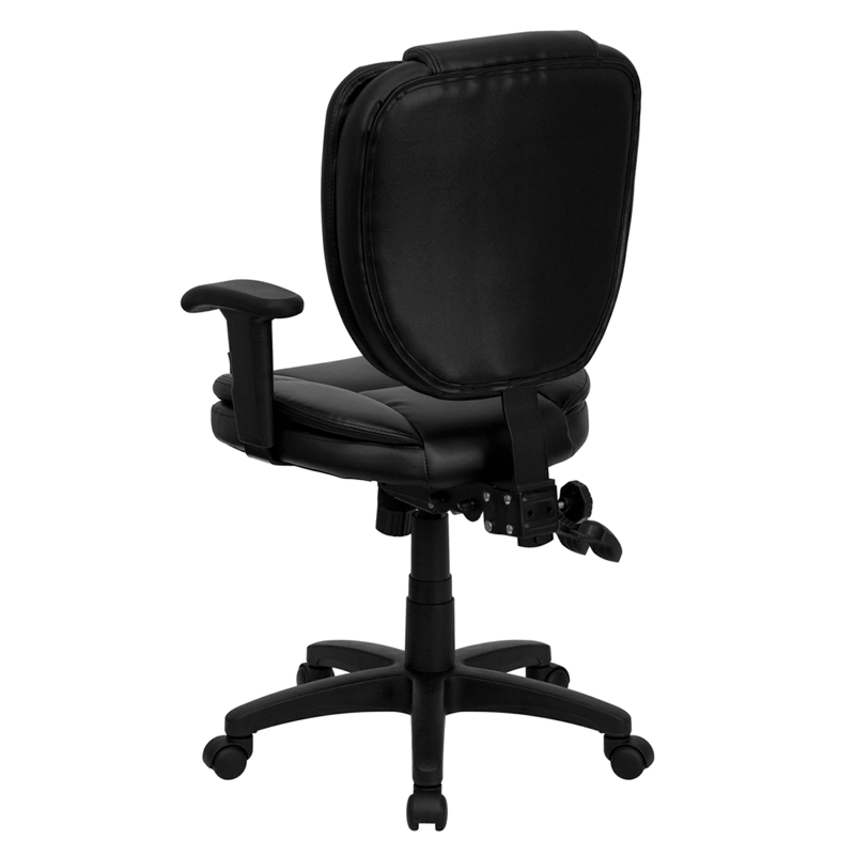 Mid-Back Multifunction Swivel Ergonomic Task Office Chair with Pillow Top Cushioning and Adjustable Arms