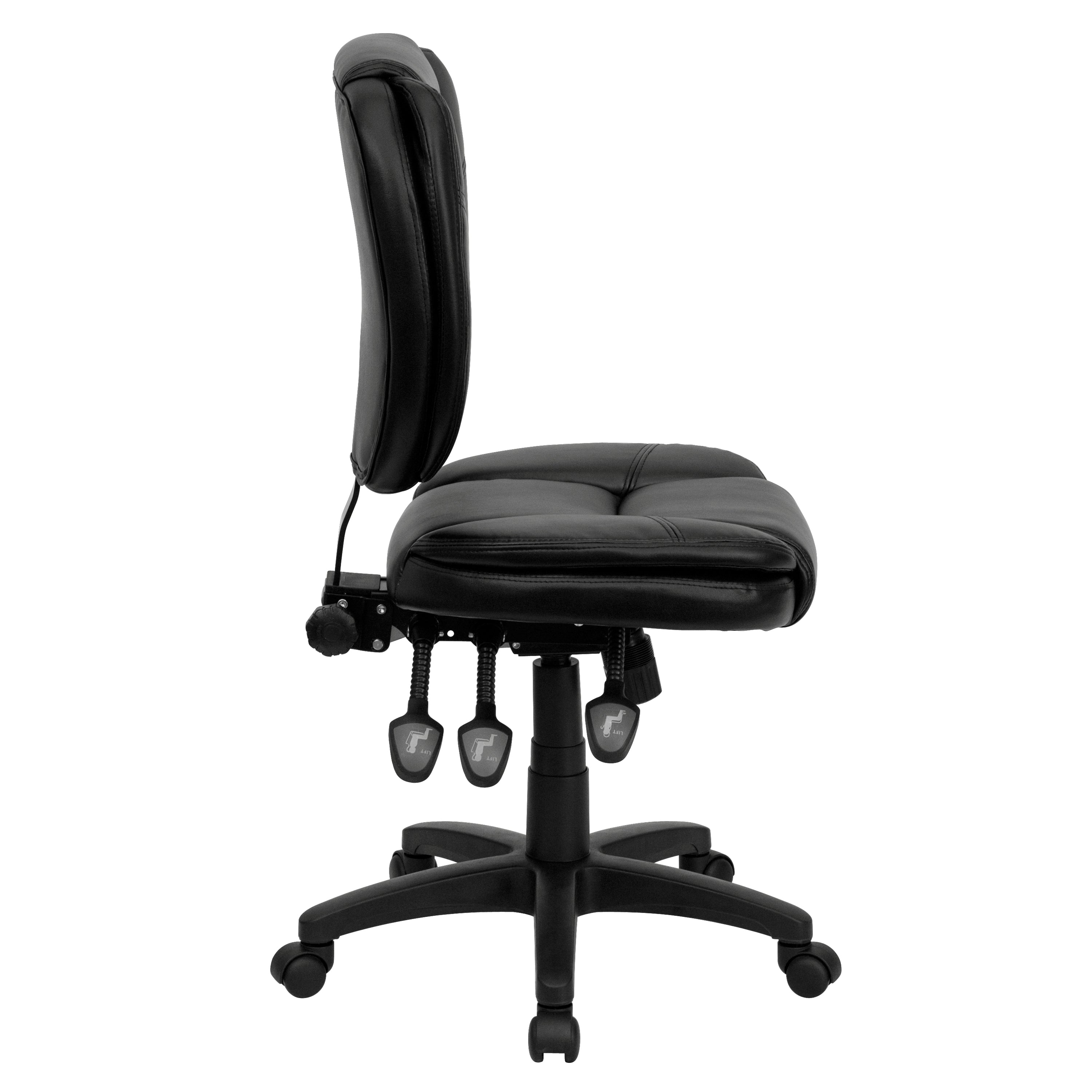 Mid-Back Multifunction Swivel Ergonomic Task Office Chair with Pillow Top Cushioning