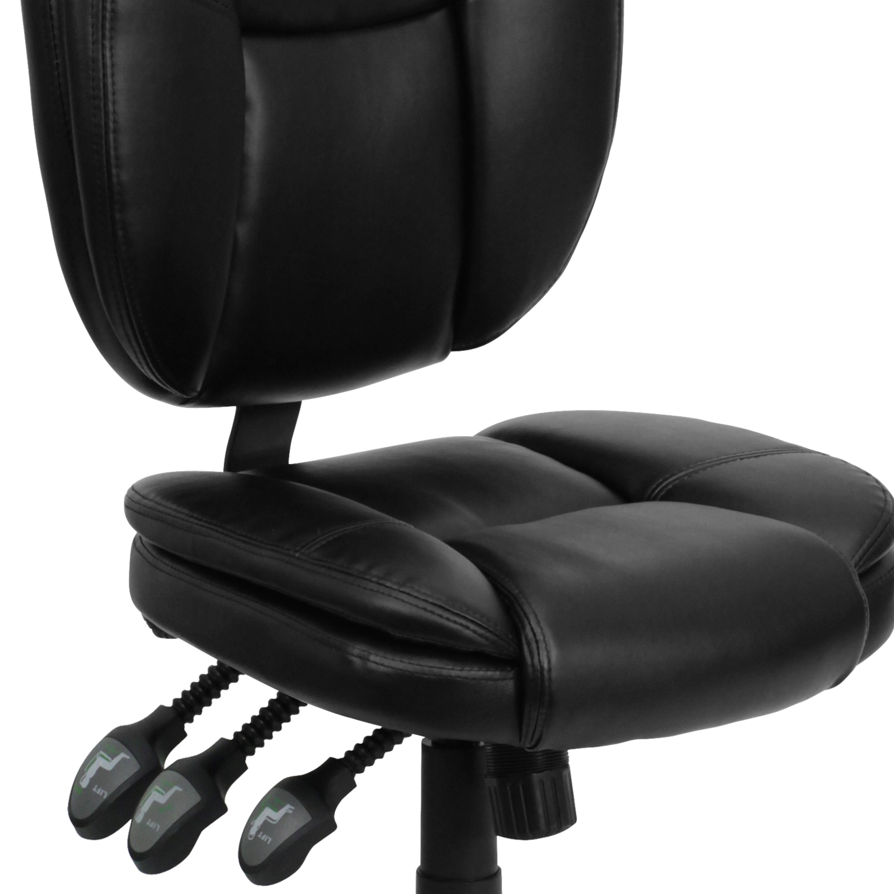 Mid-Back Multifunction Swivel Ergonomic Task Office Chair with Pillow Top Cushioning