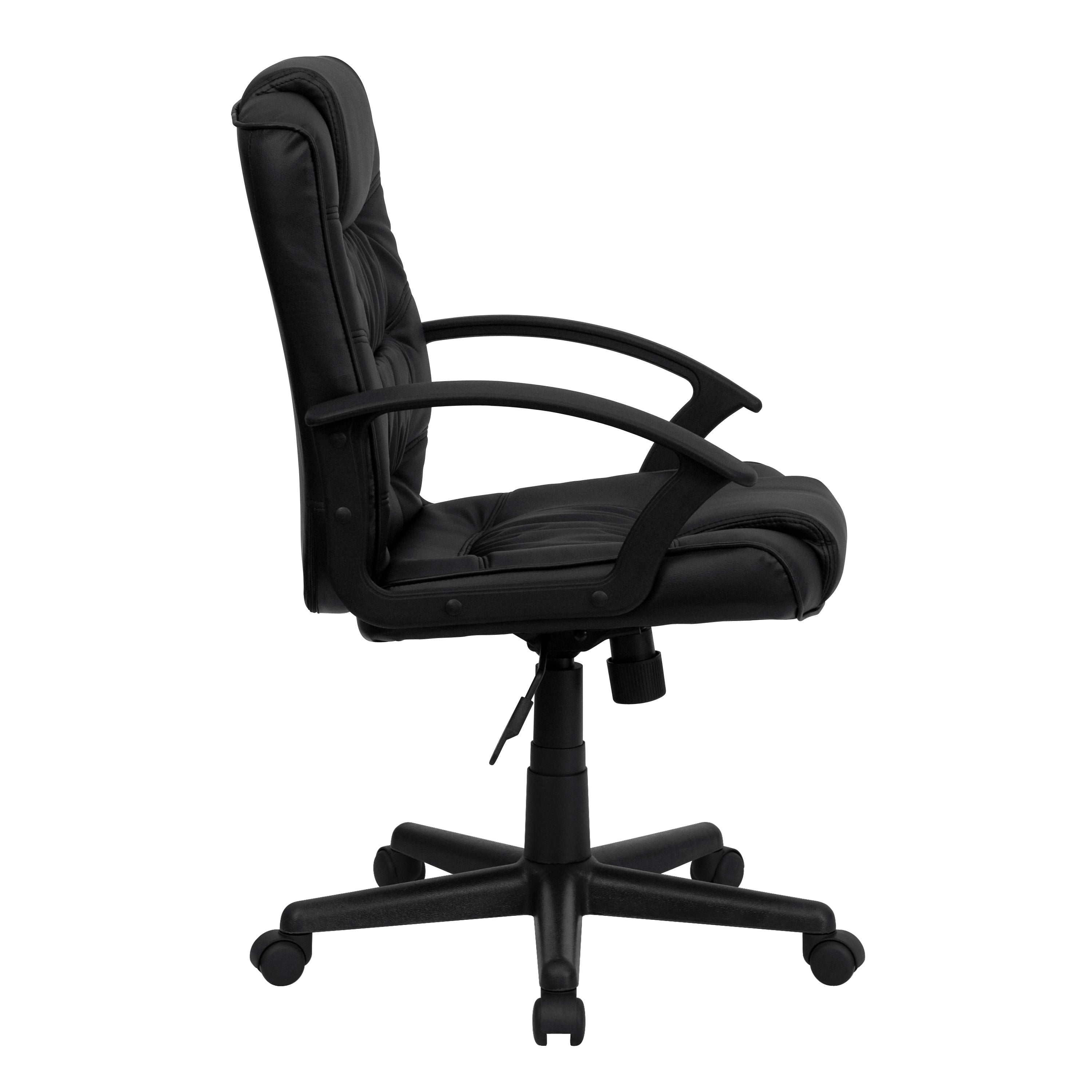 Mid-Back LeatherSoft Ripple and Accent Stitch Upholstered Swivel Task Office Chair with Arms