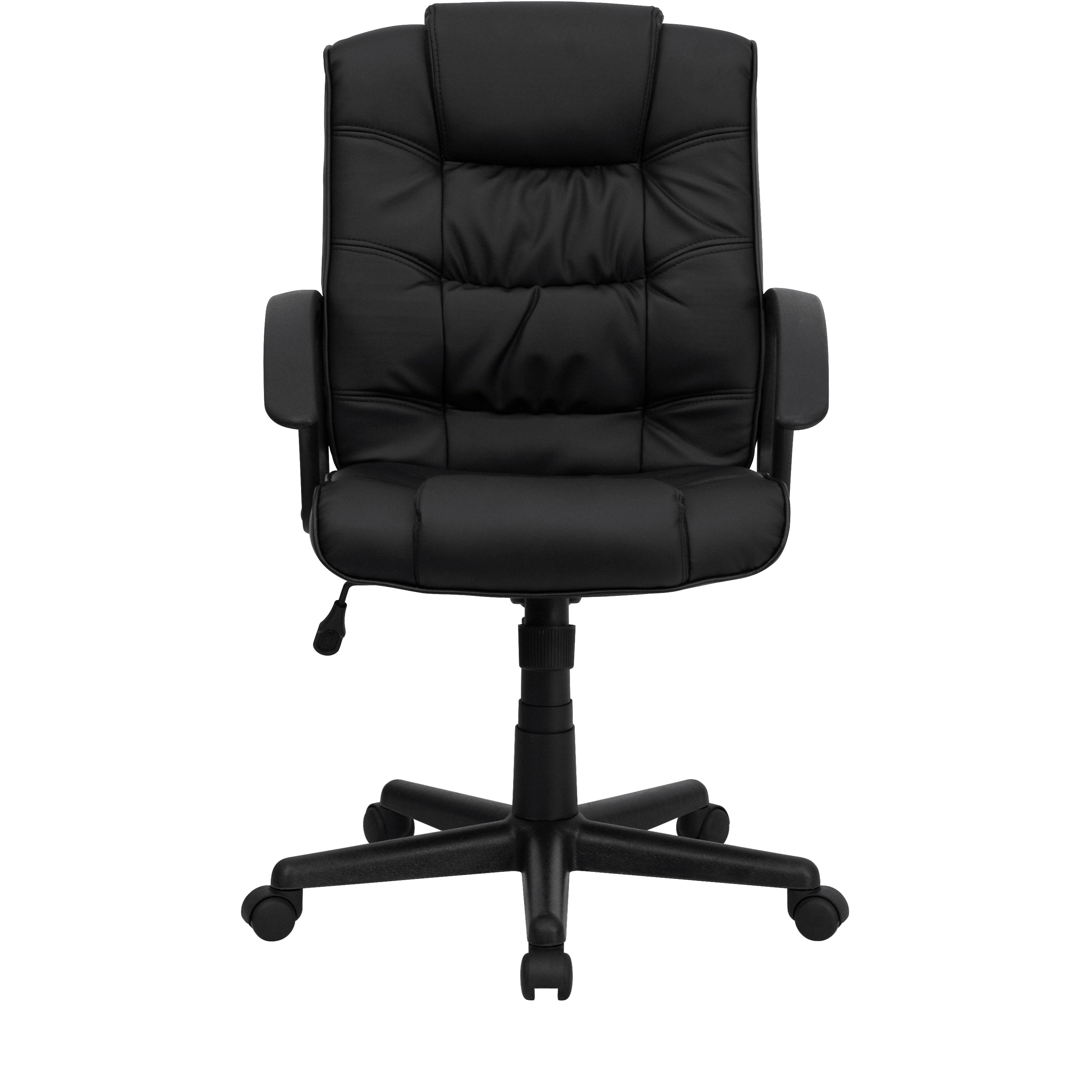 Mid-Back LeatherSoft Ripple and Accent Stitch Upholstered Swivel Task Office Chair with Arms