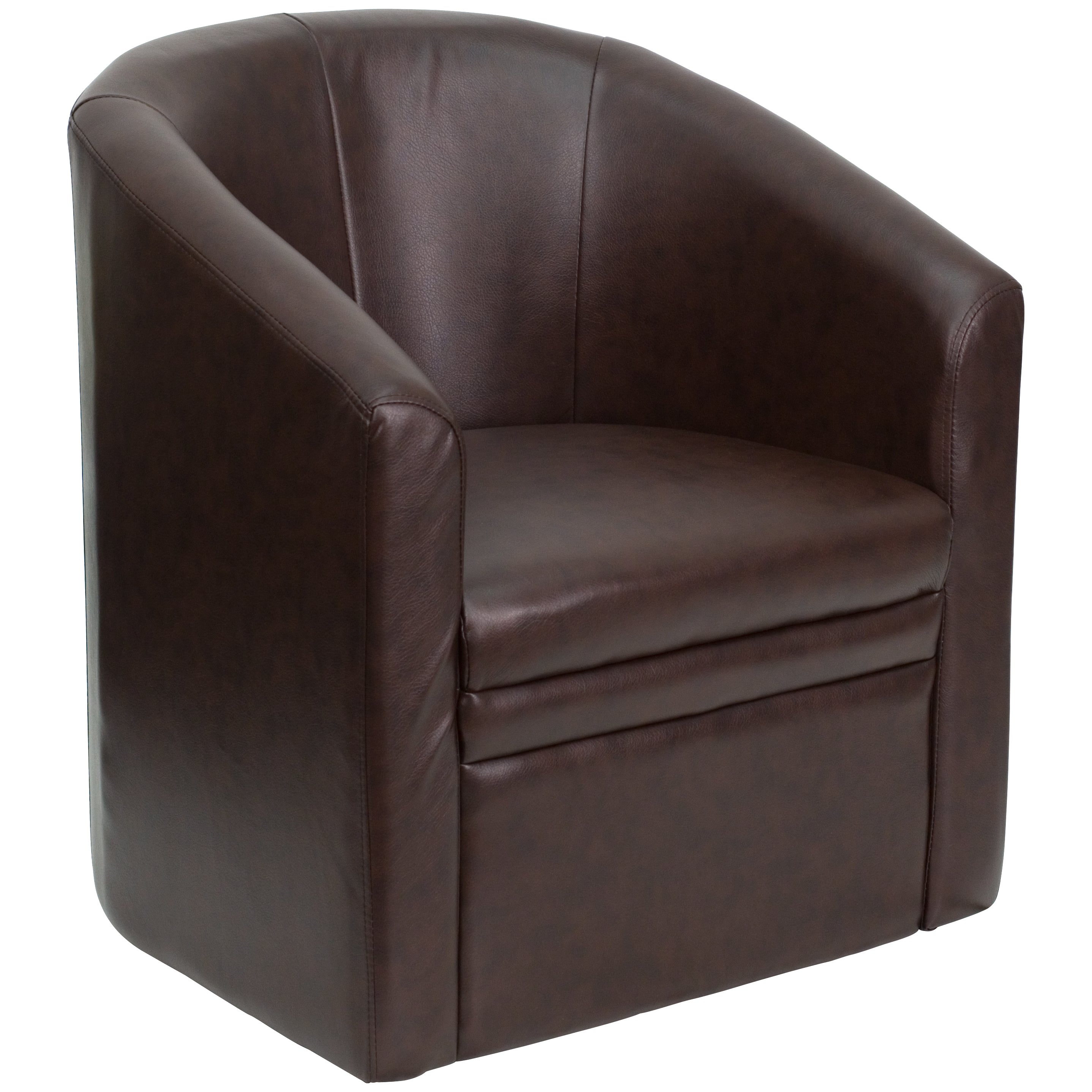 LeatherSoft Barrel-Shaped Guest Chair-Reception Chair-Flash Furniture-Wall2Wall Furnishings