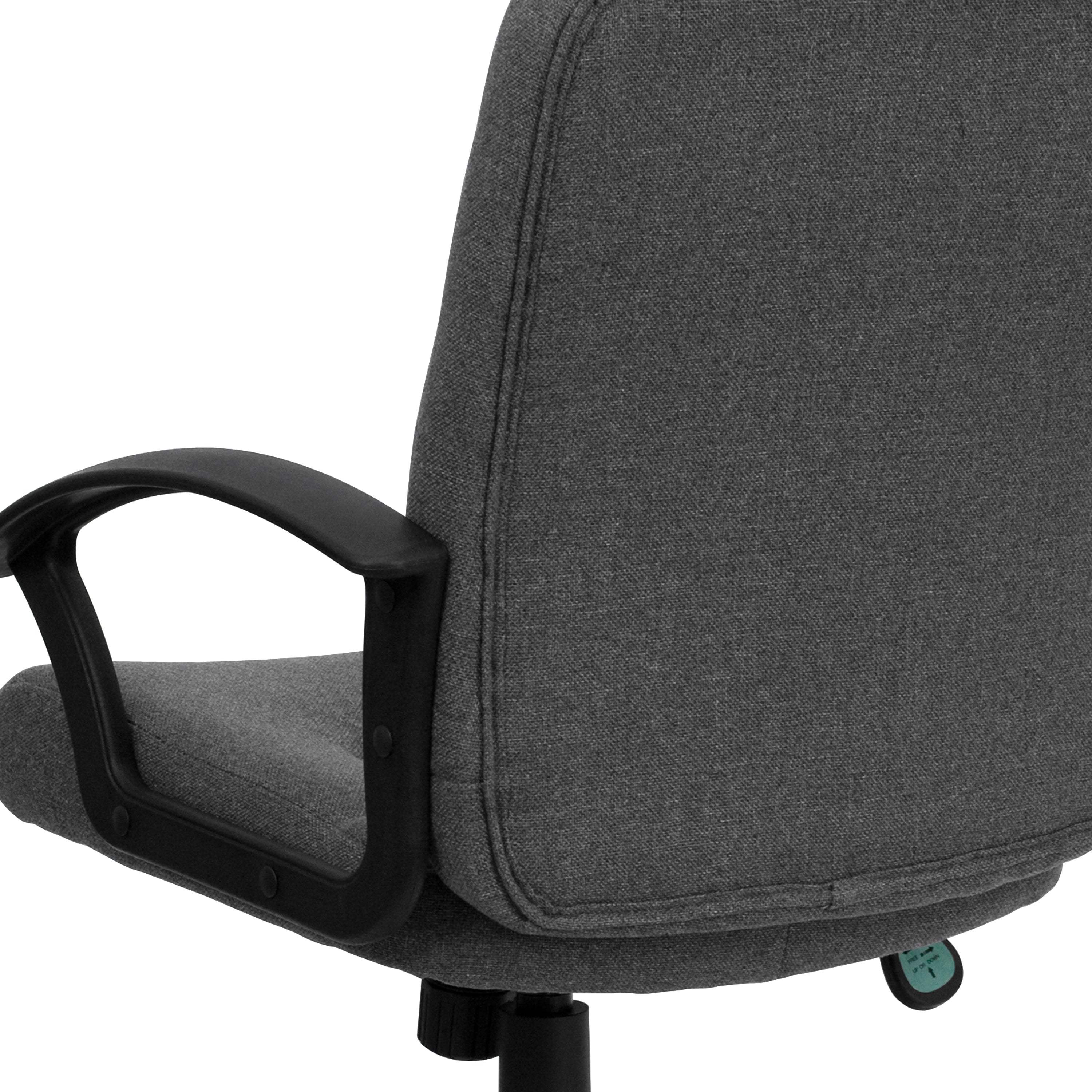 Mid-Back Fabric Executive Swivel Office Chair with Nylon Arms