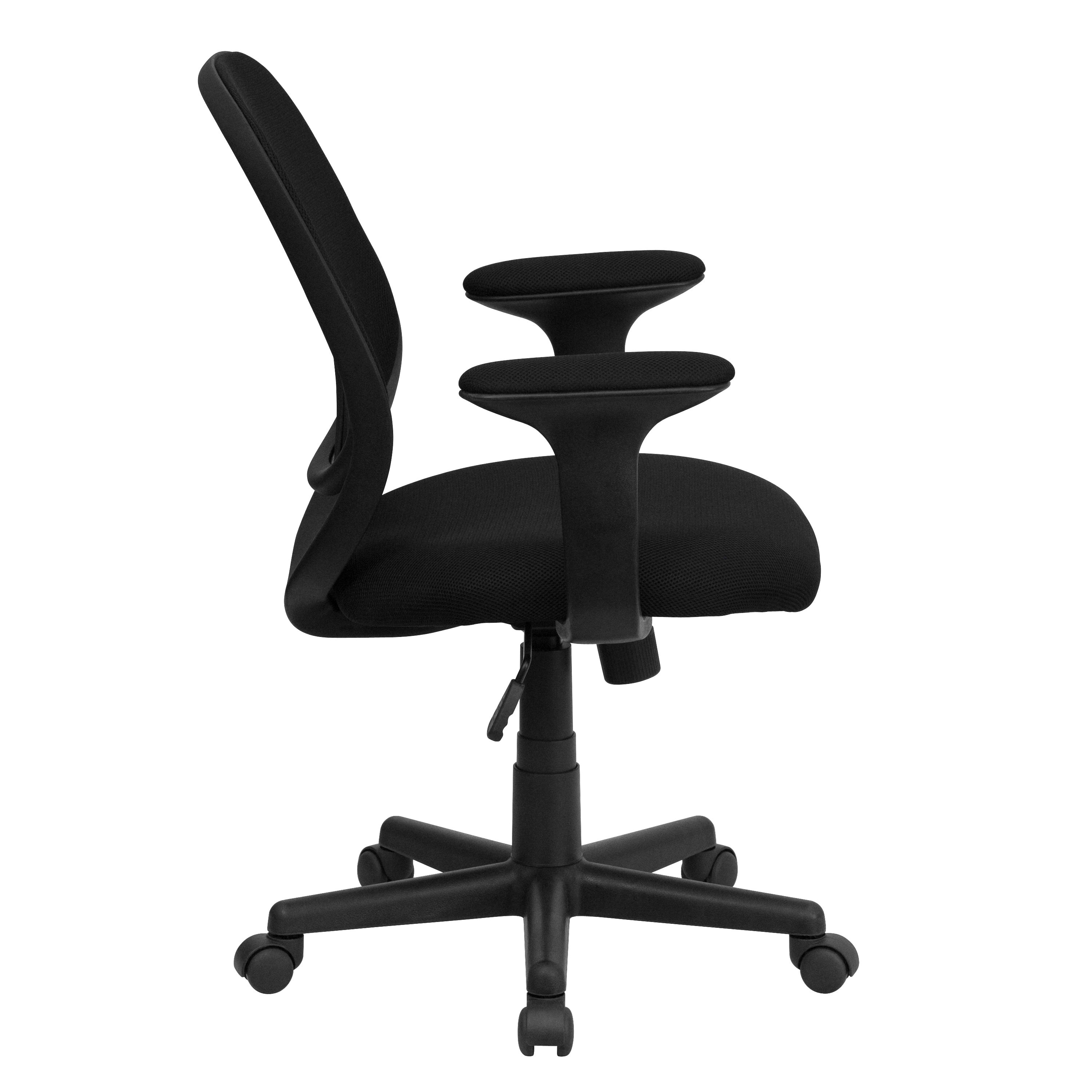 Y-GO Office Chair Mid-Back Mesh Swivel Task Office Chair with Flex Bars and Arms-Office Chair-Flash Furniture-Wall2Wall Furnishings