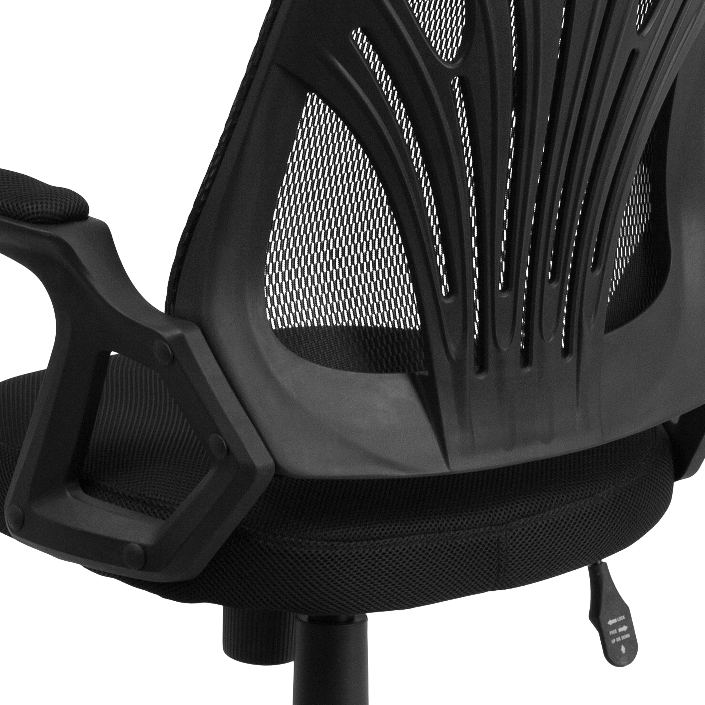 Mid-Back Designer Mesh Swivel Task Office Chair with Open Arms-Office Chair-Flash Furniture-Wall2Wall Furnishings