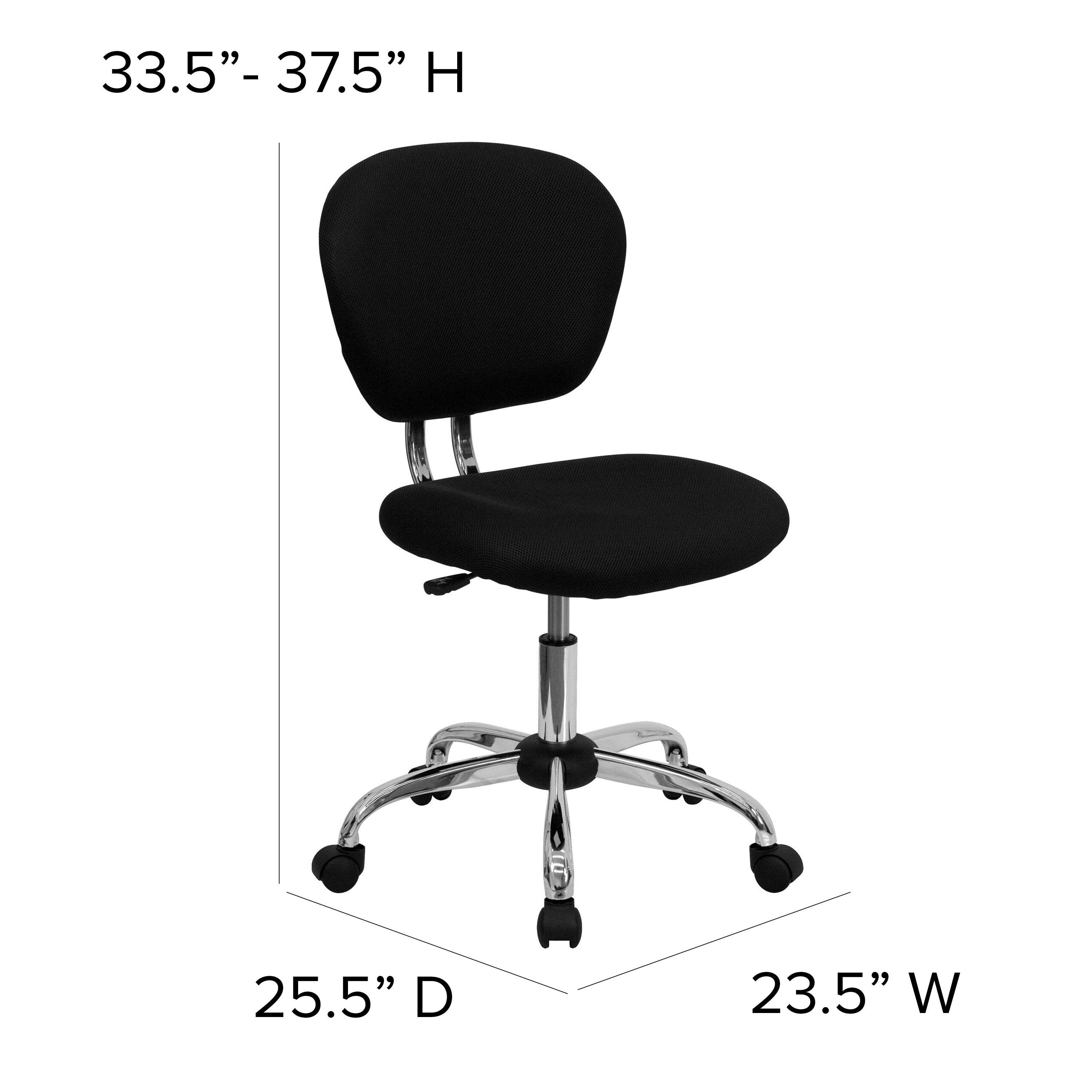 Mid-Back Mesh Padded Swivel Task Office Chair with Chrome Base