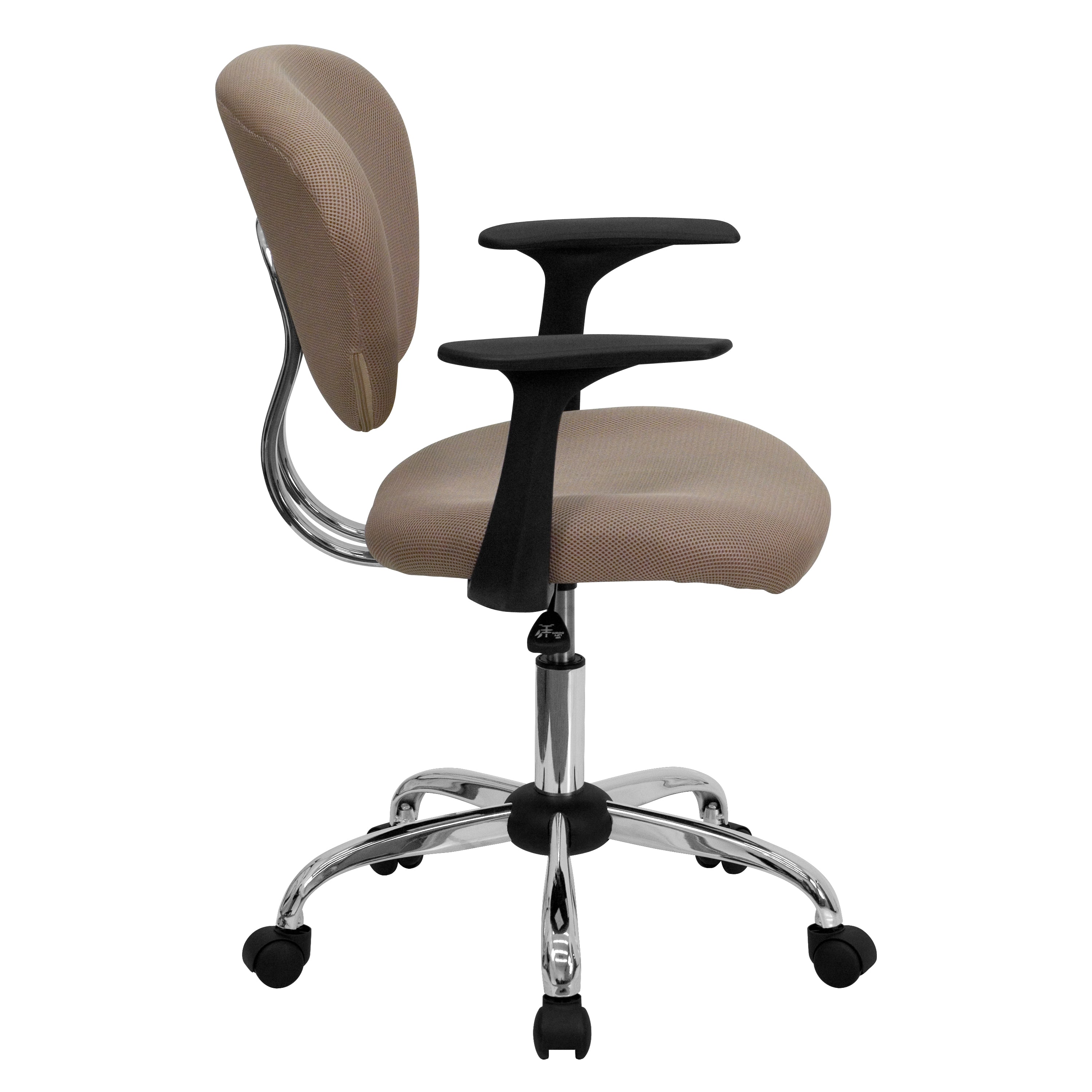 Mid-Back Mesh Padded Swivel Task Office Chair with Chrome Base and Arms