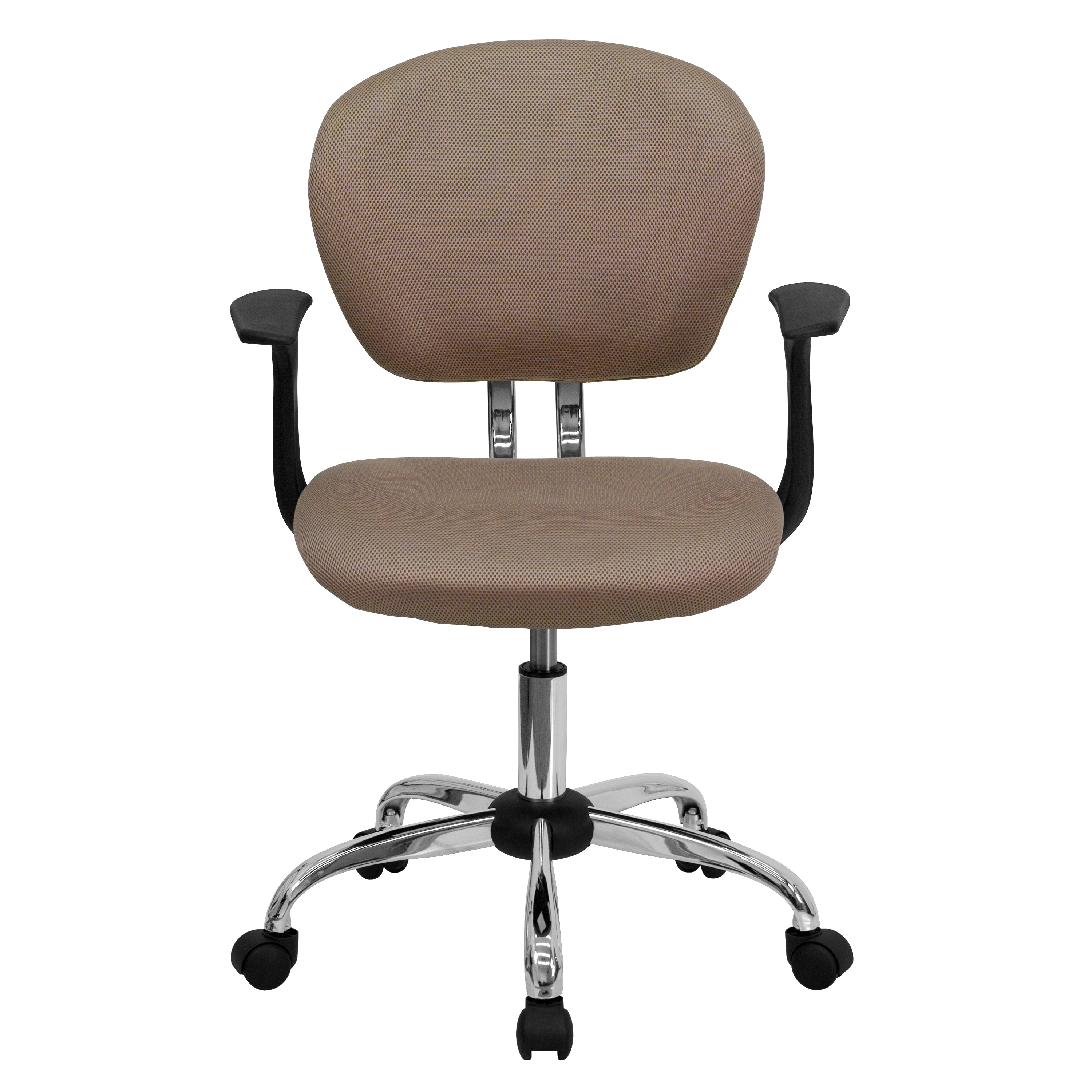 Mid-Back Mesh Padded Swivel Task Office Chair with Chrome Base and Arms