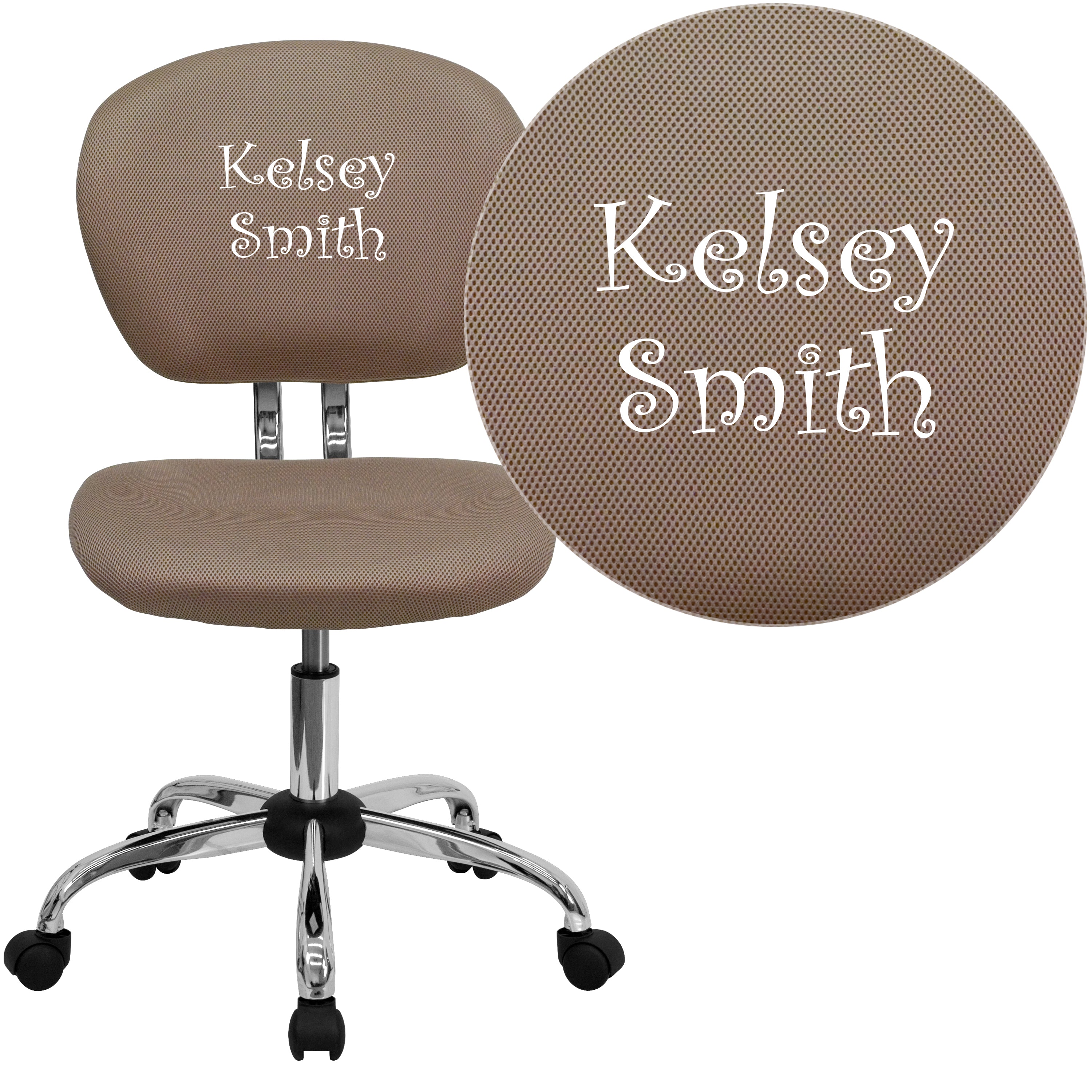 Personalized Mid-Back Mesh Swivel Task Office Chair with Chrome Base